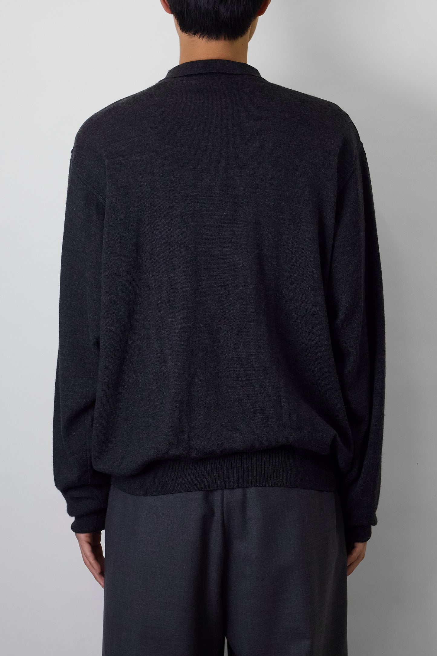 VINTAGE GRAY WOOL KINT POLO SHIRT