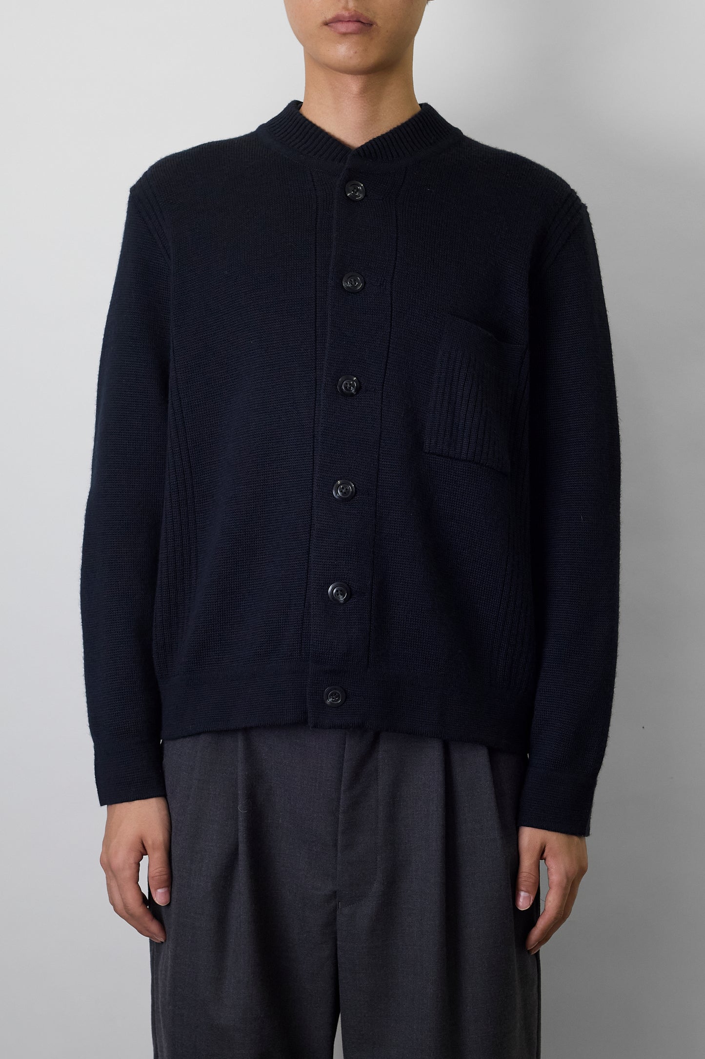 BREIDHOF BLACK WOOL KNIT JACKET MADE IN GERMANY