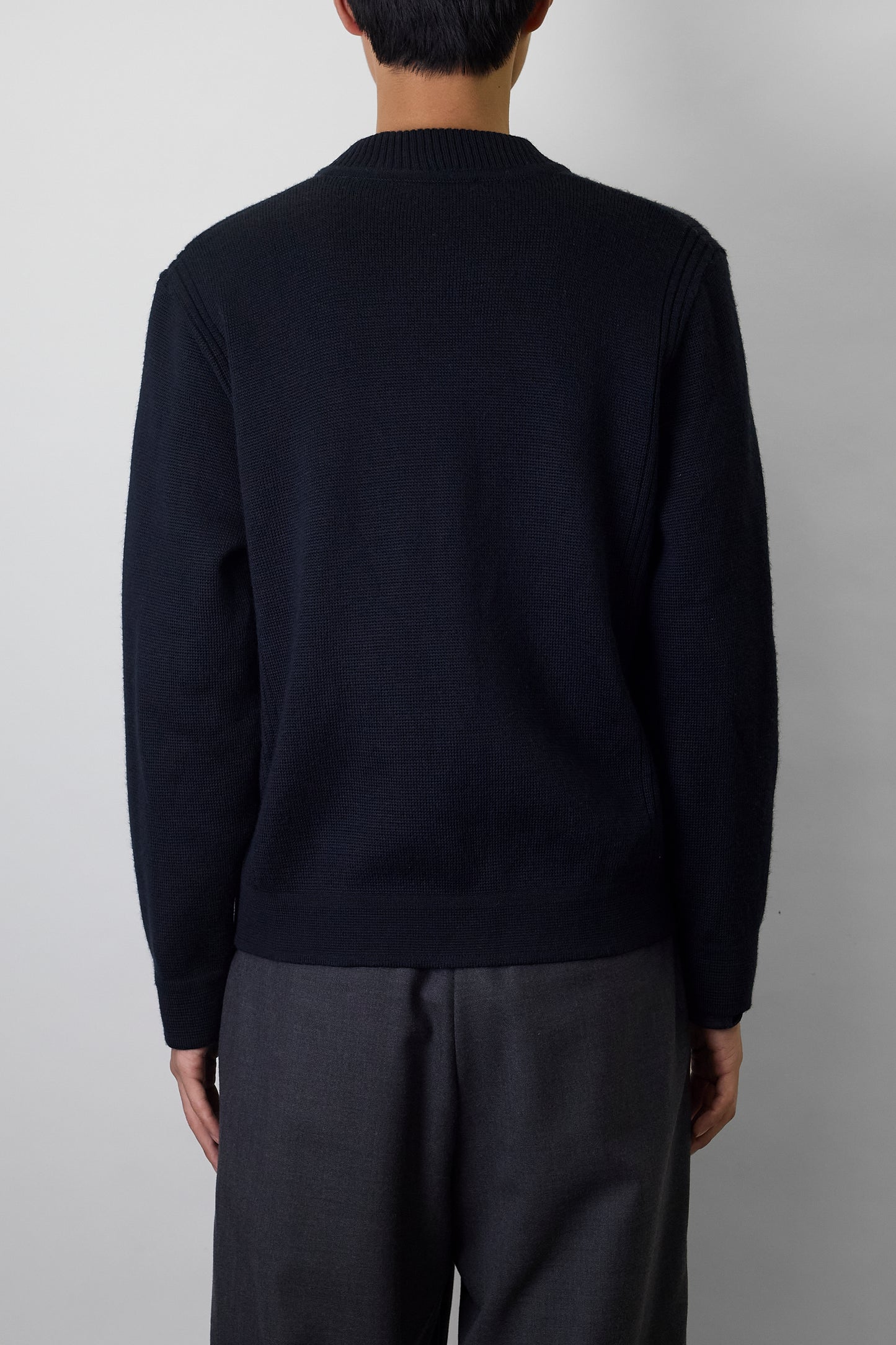 BREIDHOF BLACK WOOL KNIT JACKET MADE IN GERMANY