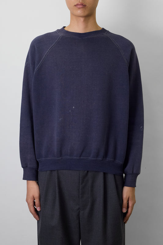 VINTAGE FADED NAVY SWEAT SHIRT MADE IN USA