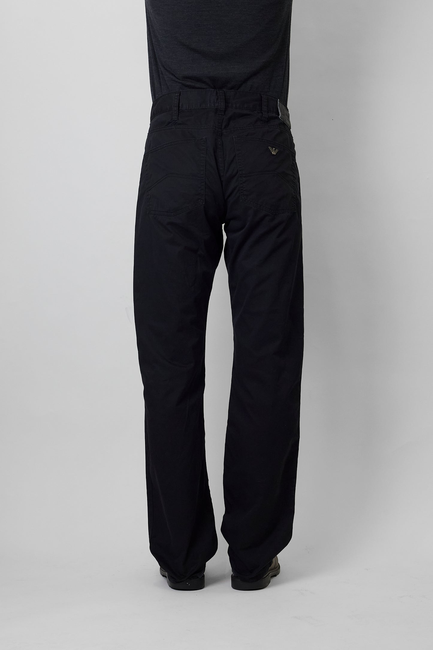 ARMANI JEANS BLACK STRAIGHT PANTS  MADE IN ITALY