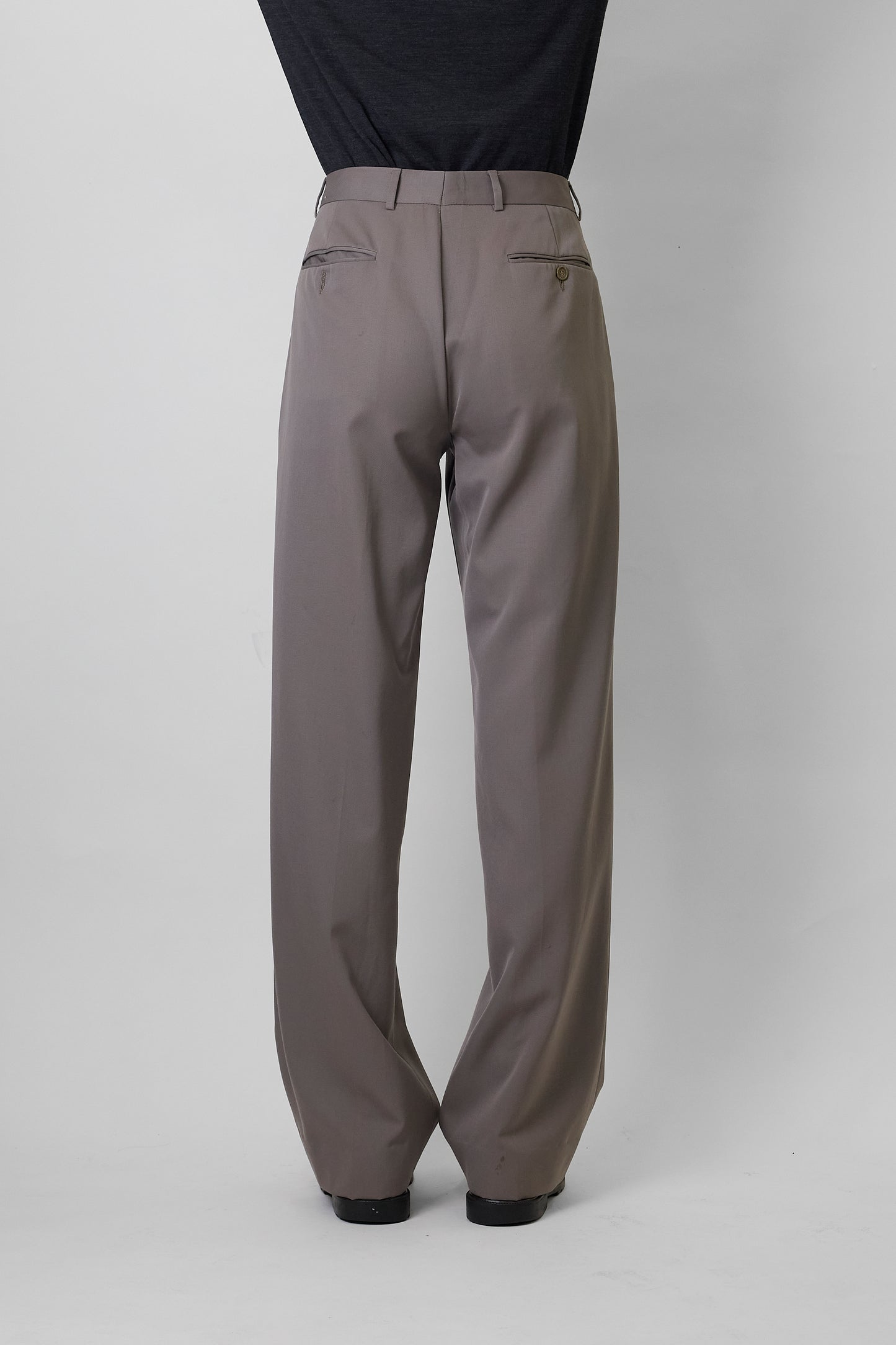 MANI BY GIORGIO ARMANI GRAY WOOL WIDE PANTS MADE IN ITALY