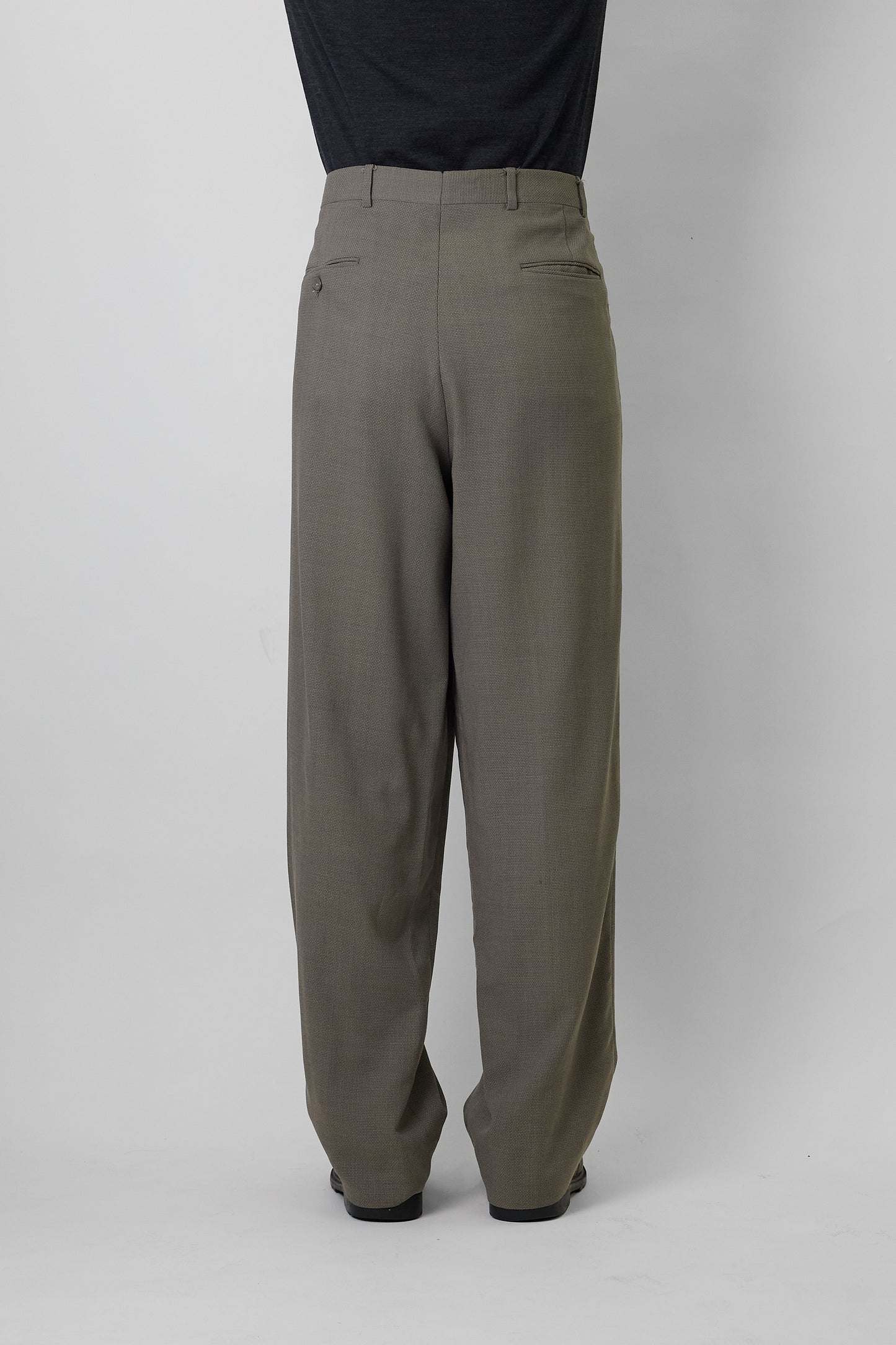 GIVENCHY BEIGE WOOL WIDE PANTS MADE IN USA