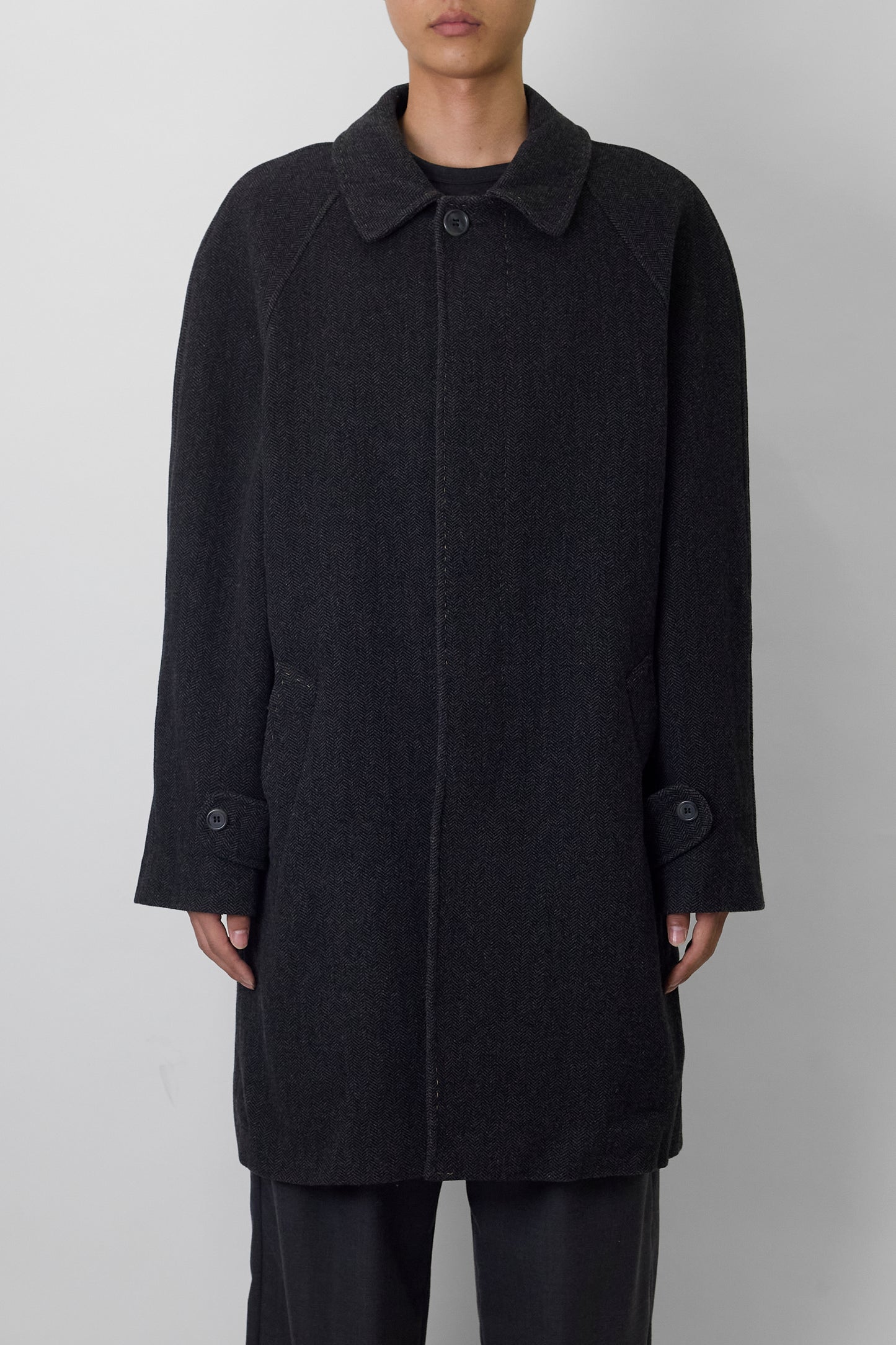 VINTAGE GRAY WOOL LONG COAT MADE IN ITALY