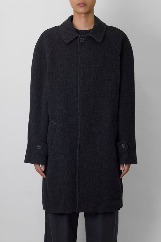 VINTAGE GRAY WOOL LONG COAT MADE IN ITALY