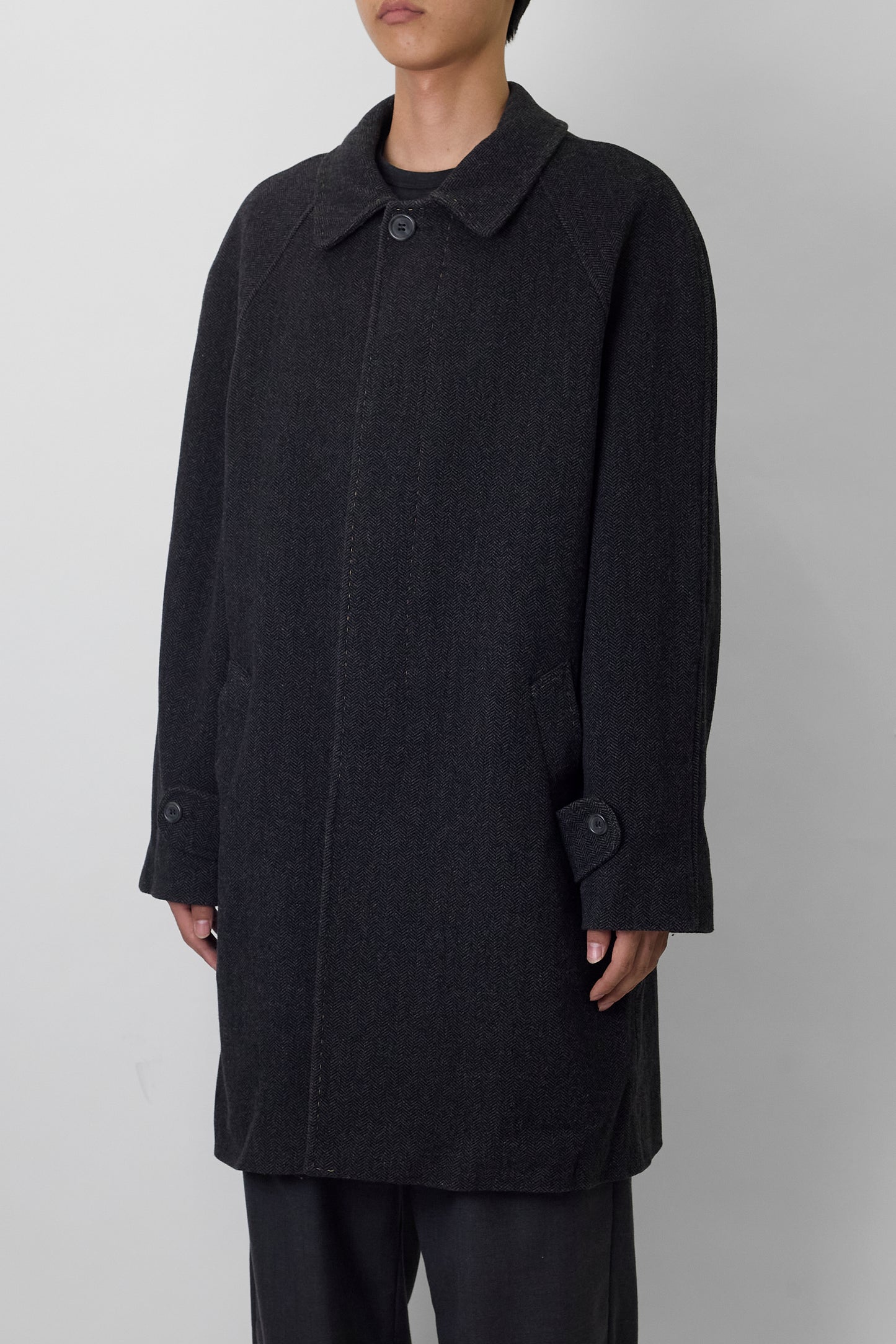 VINTAGE GRAY WOOL LONG COAT MADE IN ITALY