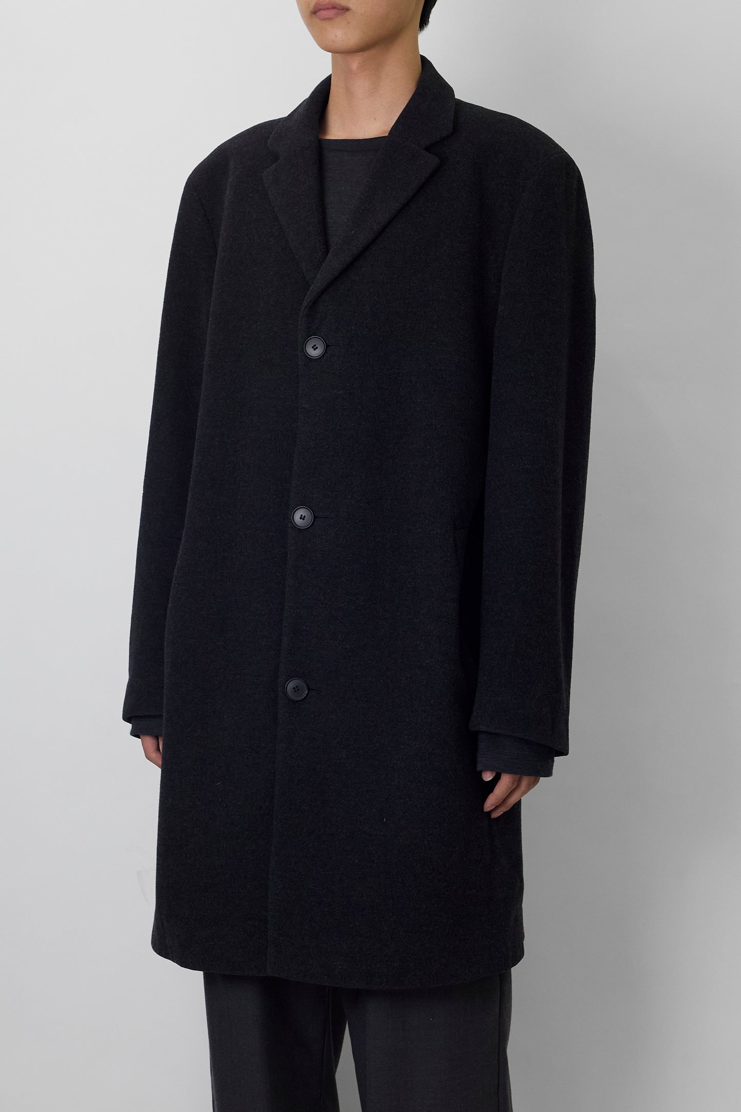 HUGO BOSS GRAY WOOL COAT MADE IN SPAIN