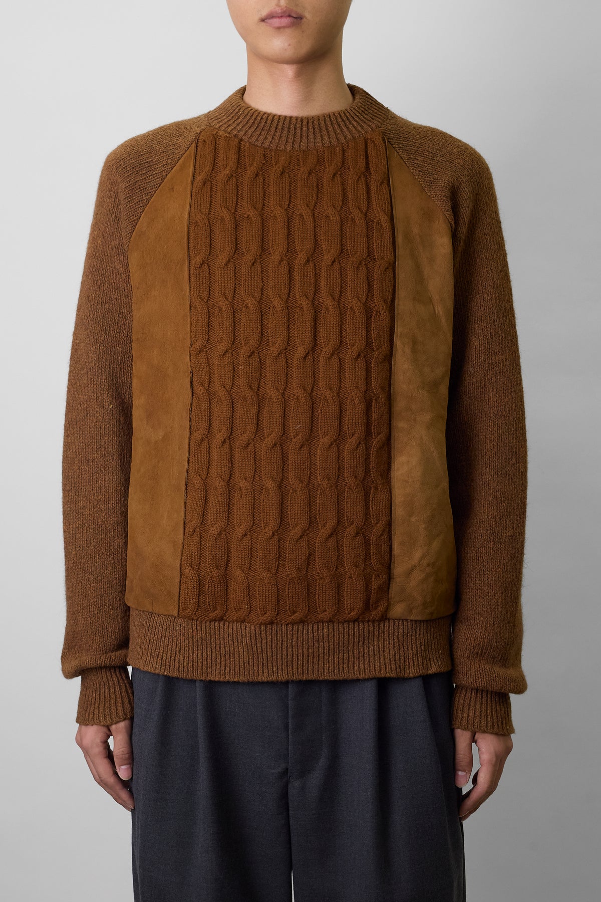 PANKER BEIGE WOOL LEATHER KNIT MADE IN ITALY