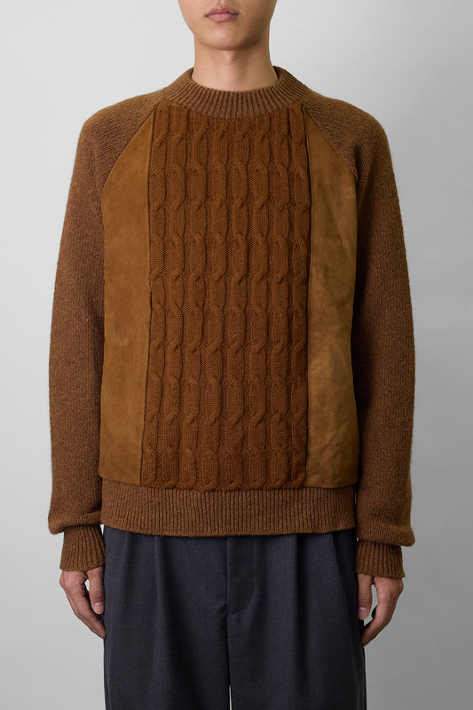 PANKER BEIGE WOOL LEATHER KNIT MADE IN ITALY
