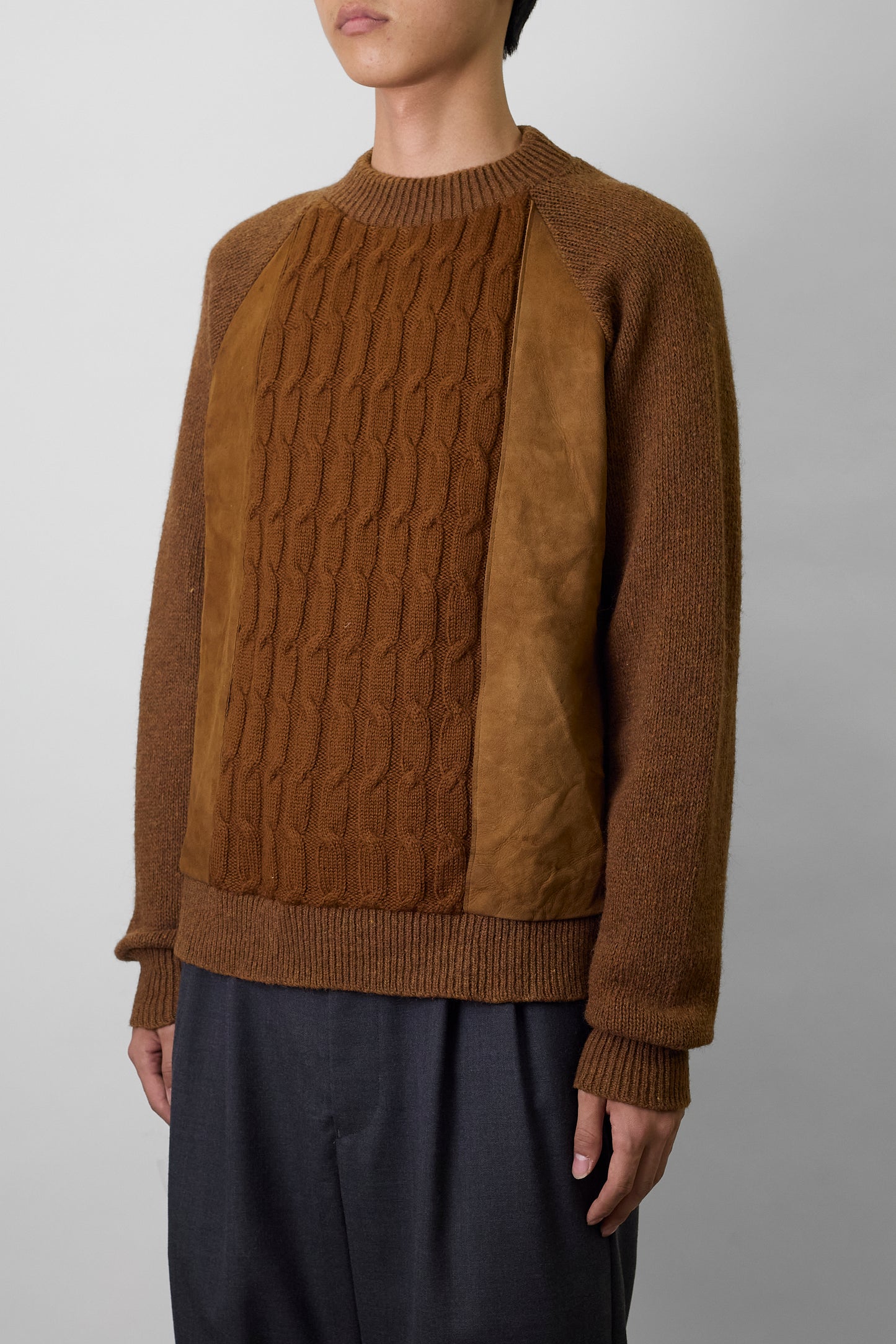 PANKER BEIGE WOOL LEATHER KNIT MADE IN ITALY