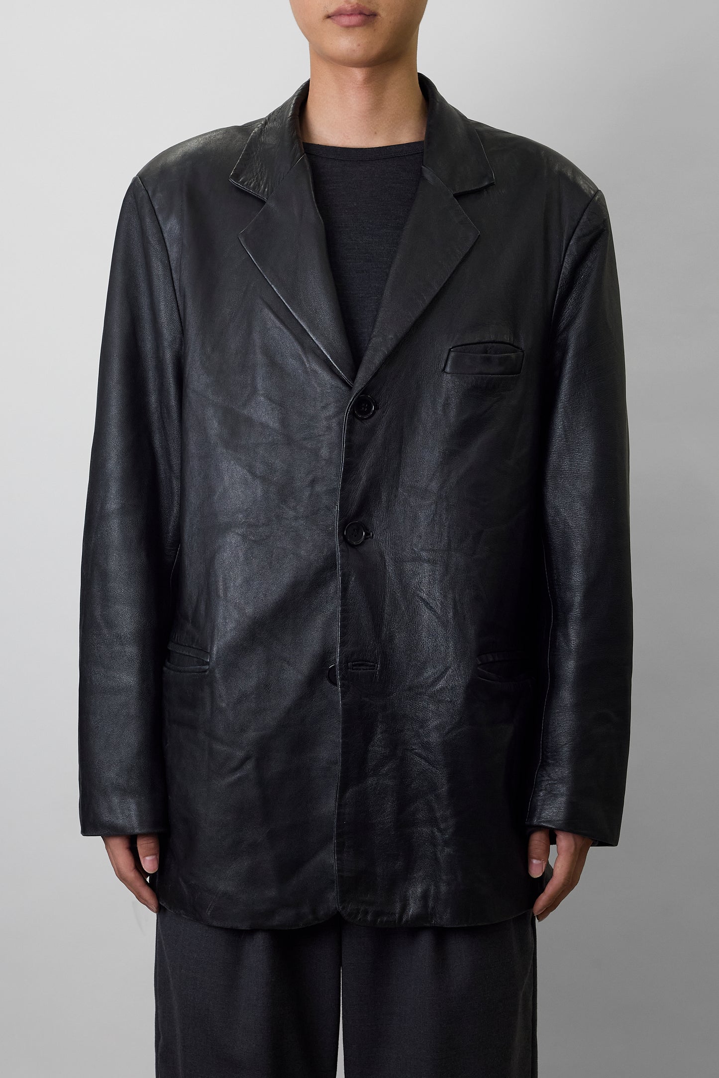 HUGO BOSS BLACK LEATHER JACKET MADE IN SPAIN