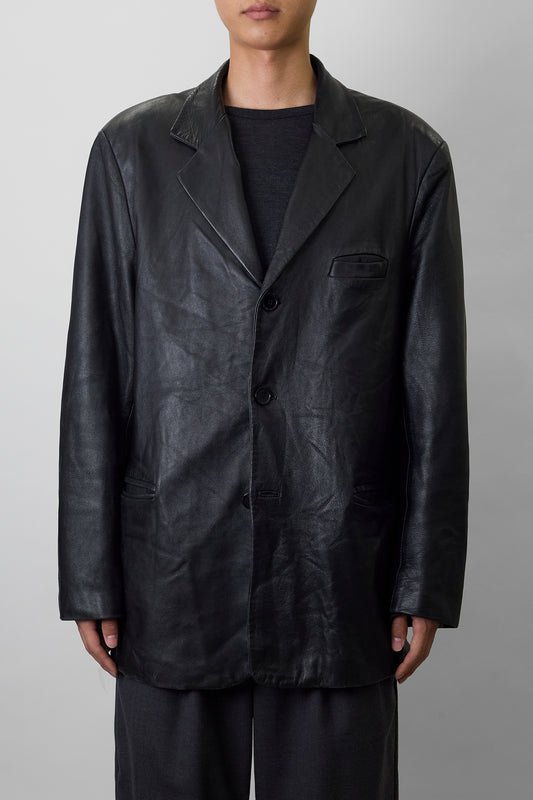 HUGO BOSS BLACK LEATHER JACKET MADE IN SPAIN
