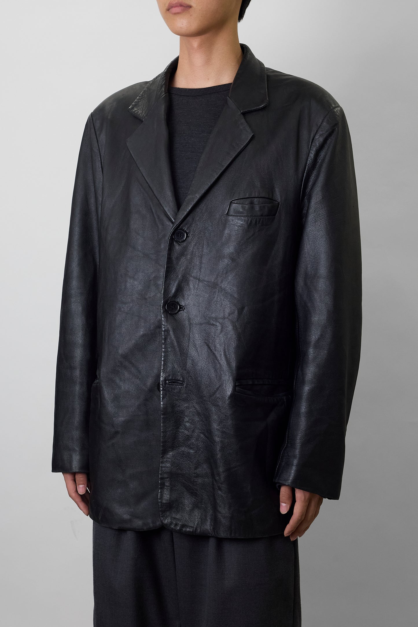HUGO BOSS BLACK LEATHER JACKET MADE IN SPAIN