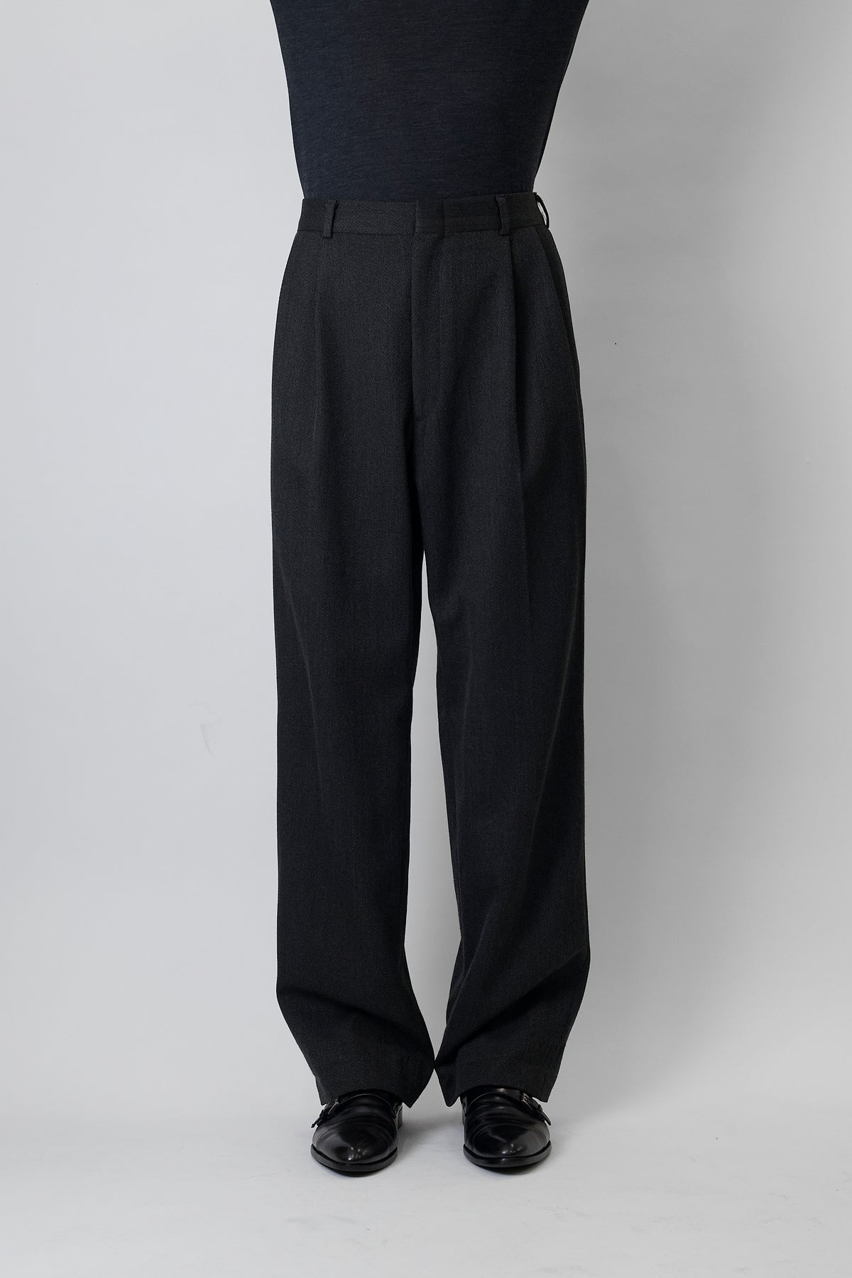 BROOKS BROTHERS GRAY WOOL WIDE PANTS MADE IN USA