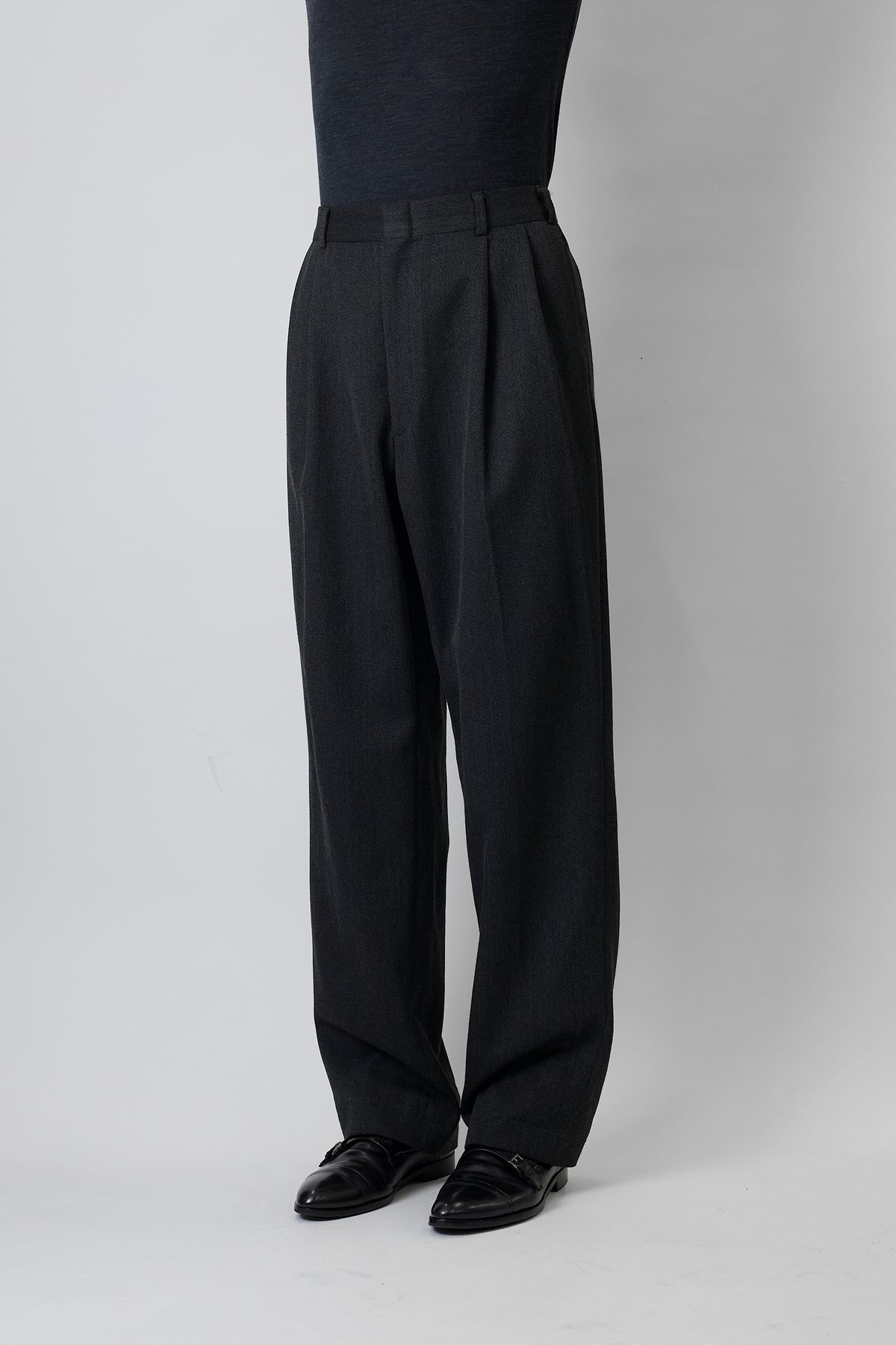 BROOKS BROTHERS GRAY WOOL WIDE PANTS MADE IN USA