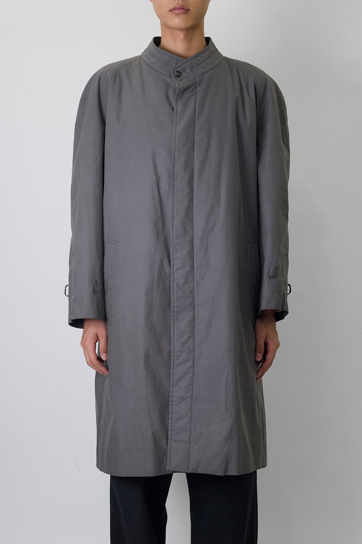 BURBERRYS GRAY LONG COAT MADE IN SPAIN