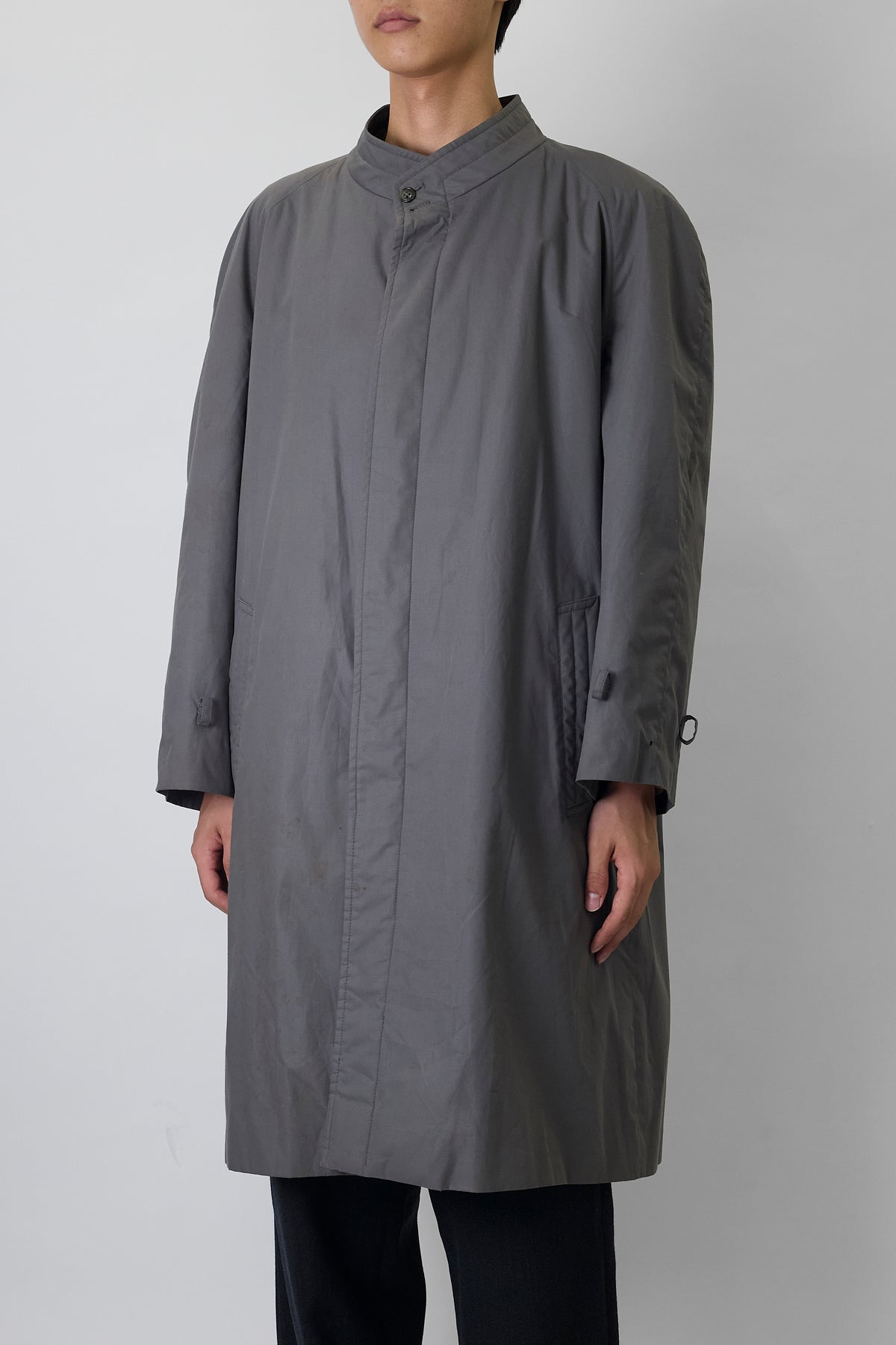 BURBERRYS GRAY LONG COAT MADE IN SPAIN