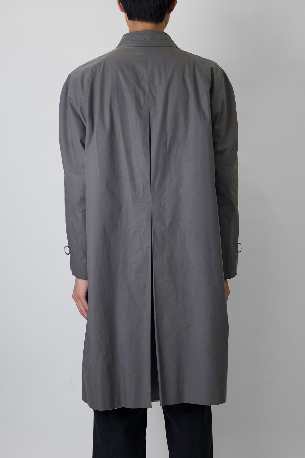 BURBERRYS GRAY LONG COAT MADE IN SPAIN