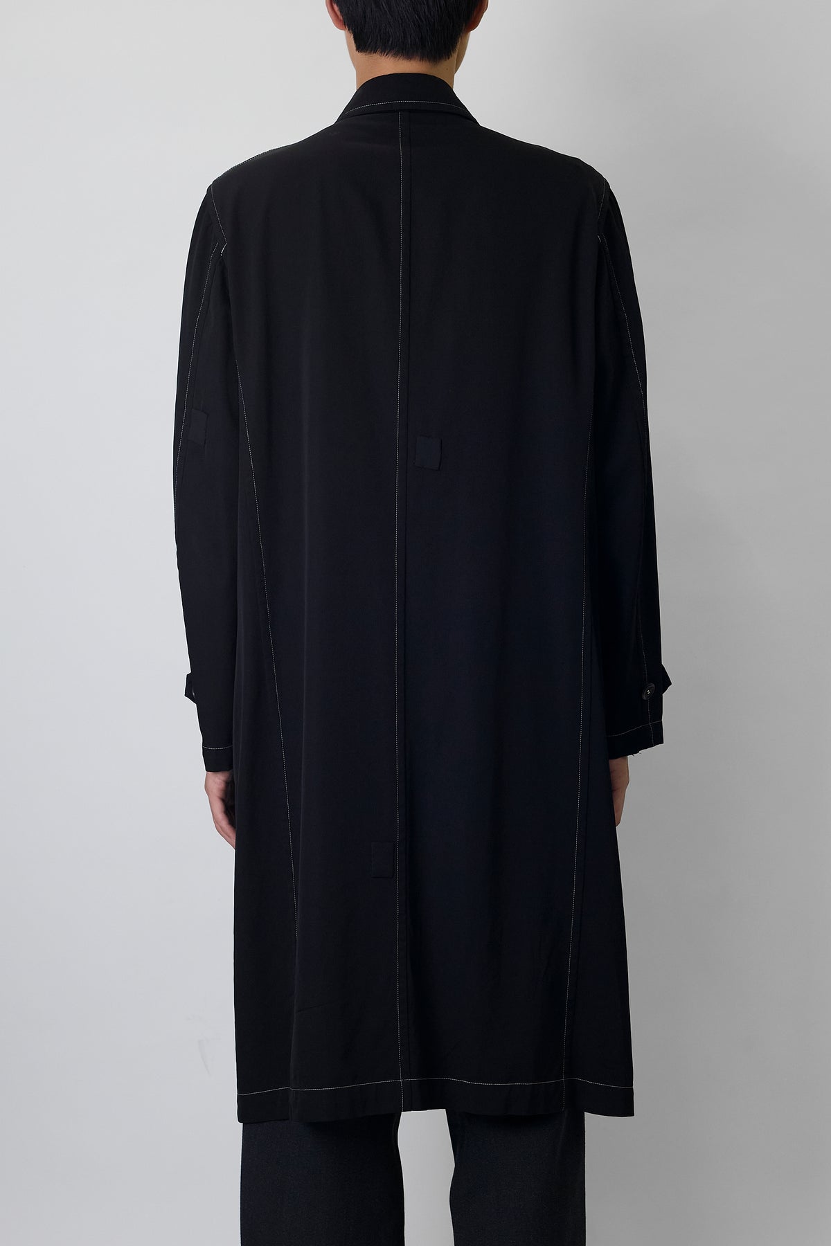 COMME DES GARCONS HOMME HOMME DESIGNED BLACK WOOL LONG COAT