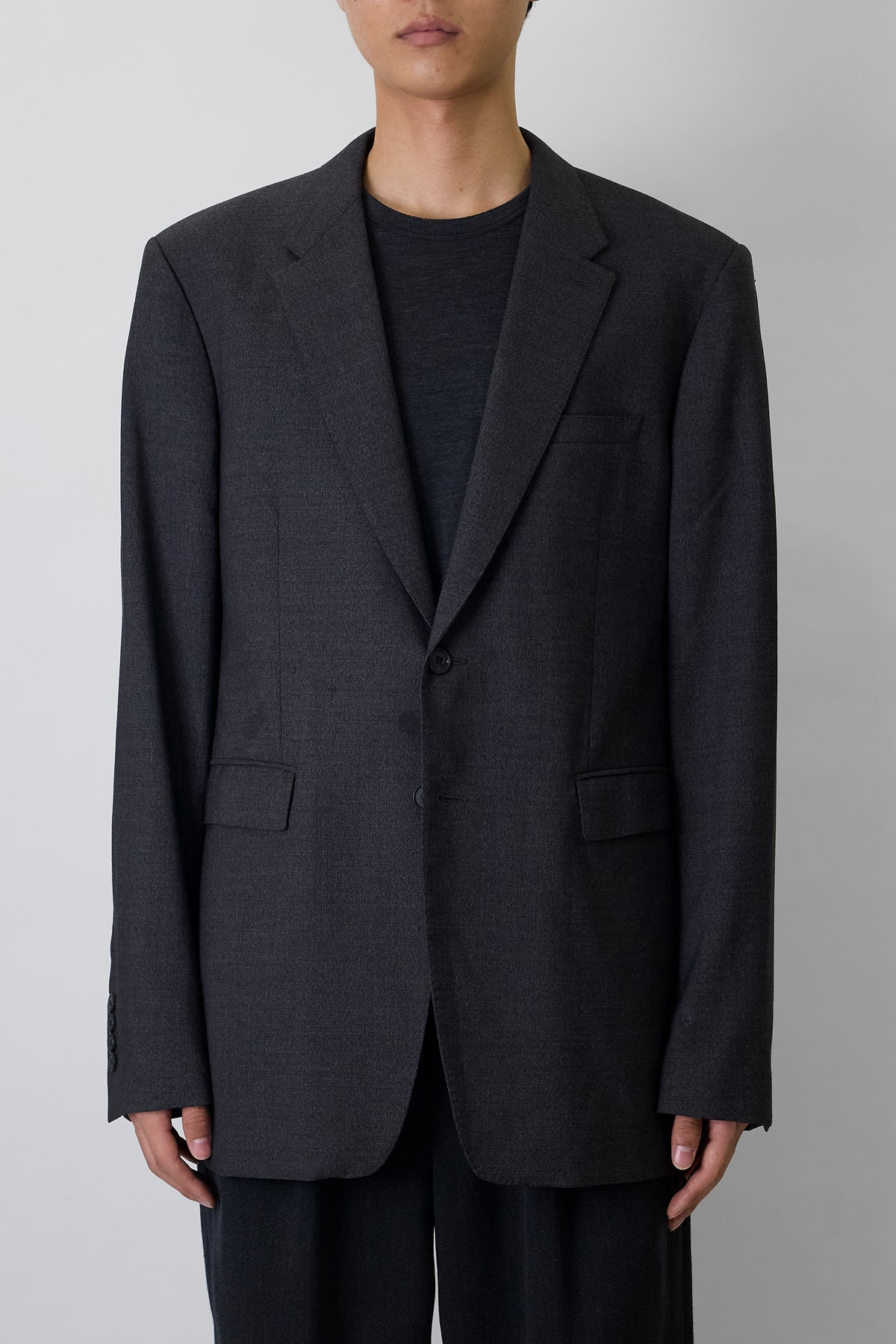 BURBERRY GRAY WOOL TAILORED JACKET MADE IN ITALY