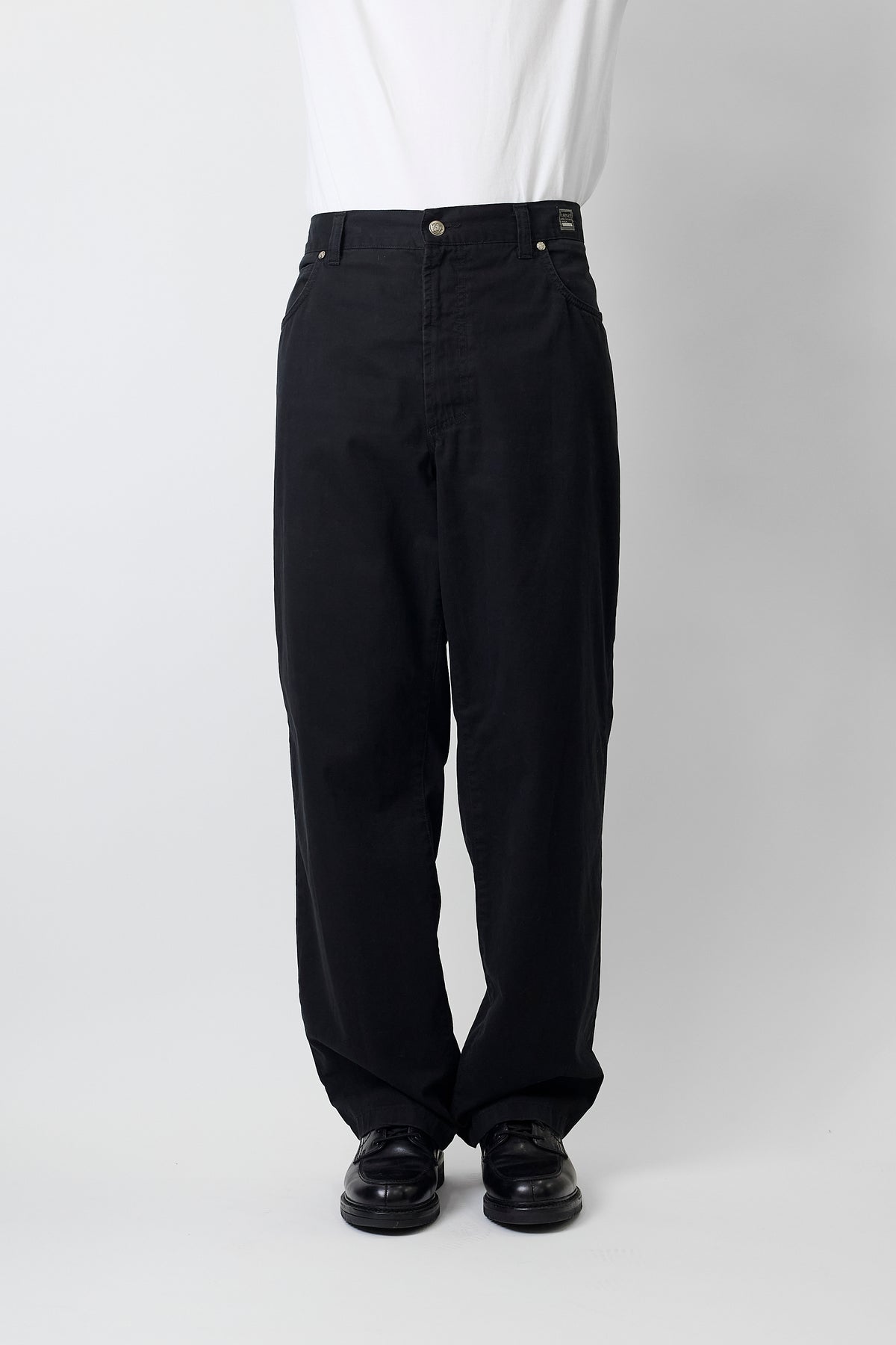 VERSACE JEANS COUTURE BLACK WIDE PANTS MADE IN ITALY