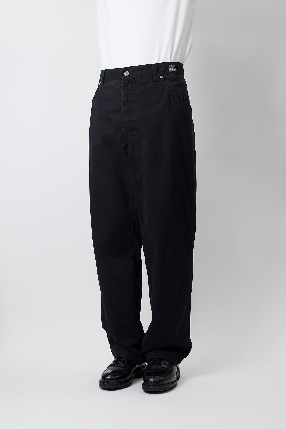 VERSACE JEANS COUTURE BLACK WIDE PANTS MADE IN ITALY