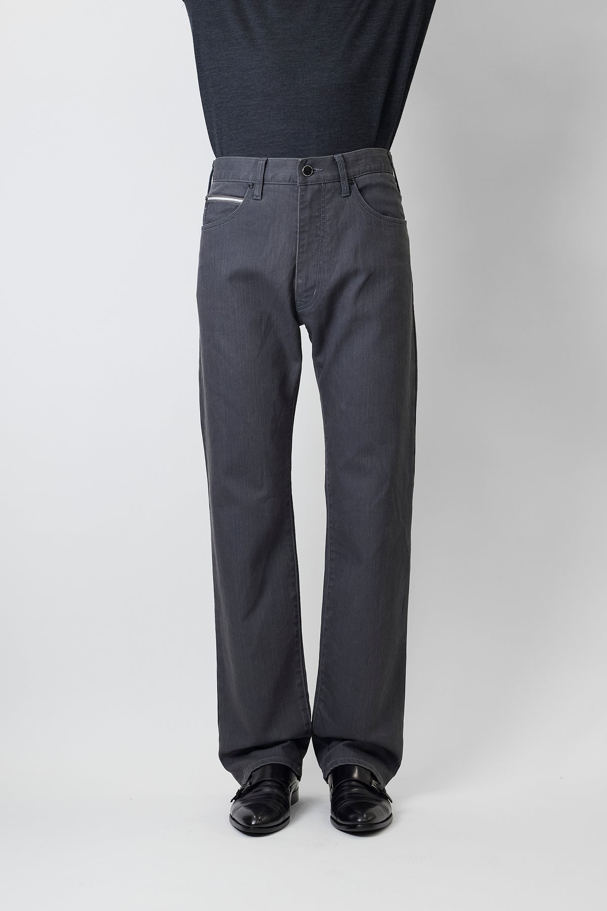 ARMANI JEANS BLACK GRAY DENIM WIDE PANTS MADE IN ITALY