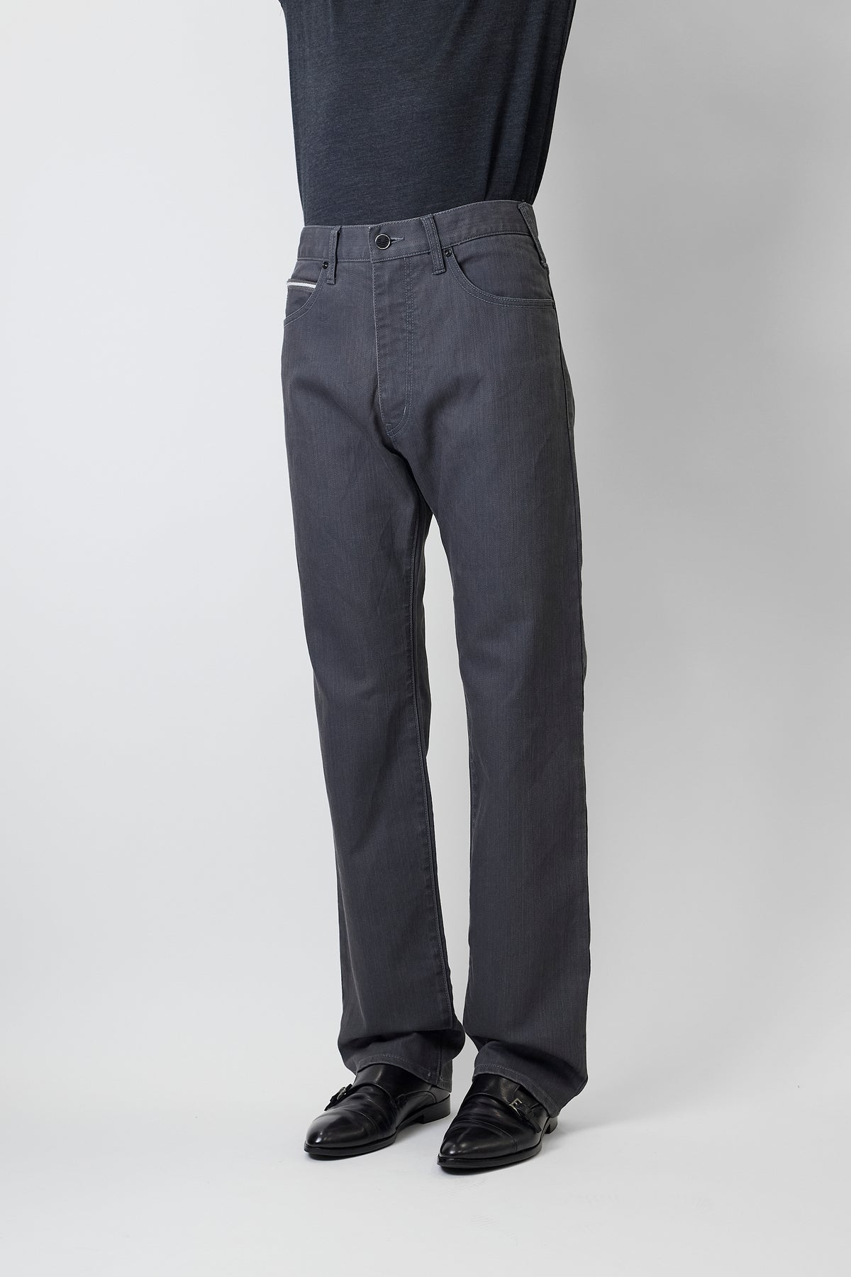 ARMANI JEANS BLACK GRAY DENIM WIDE PANTS MADE IN ITALY