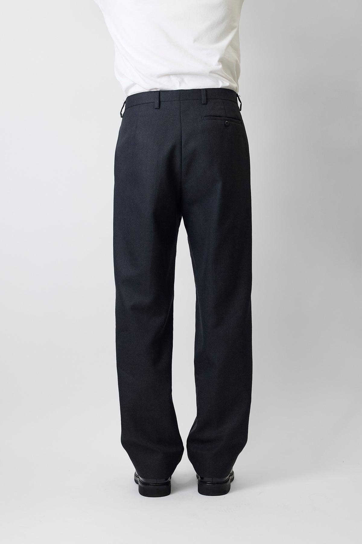BURBERRY GRAY WOOL WIDE PANTS MADE IN SPAIN