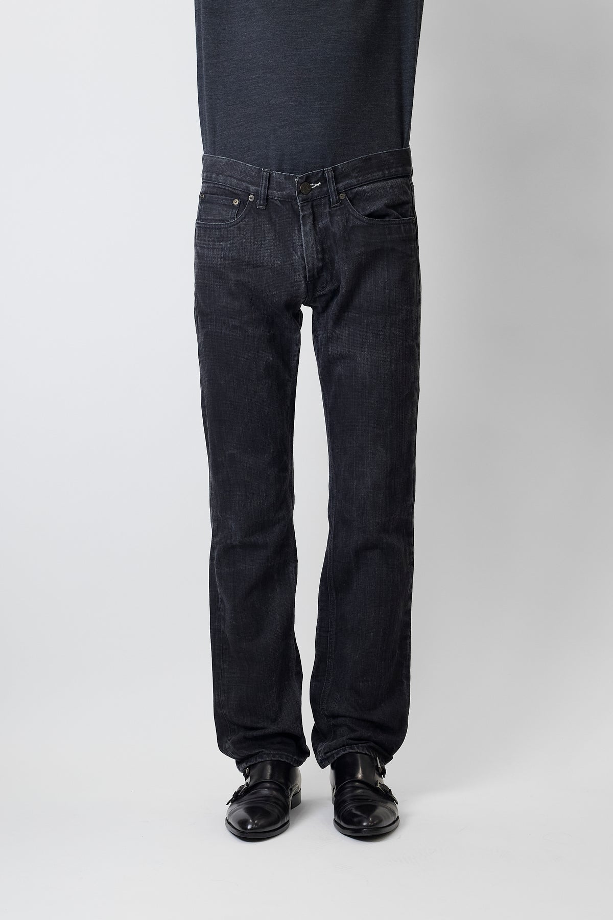 ACNE BLACK DENIM MIC RAVEN PANTS
