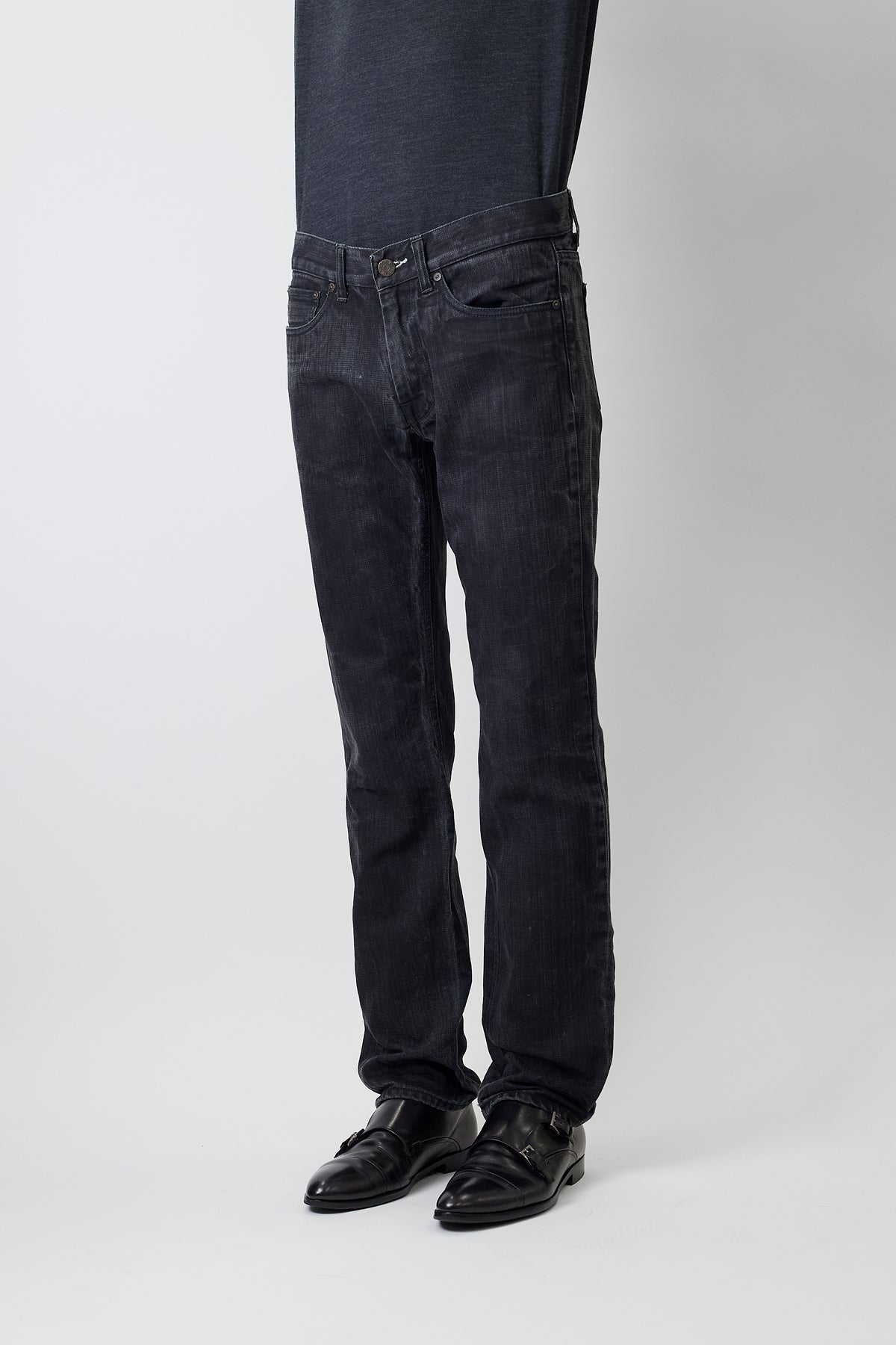 ACNE BLACK DENIM MIC RAVEN PANTS
