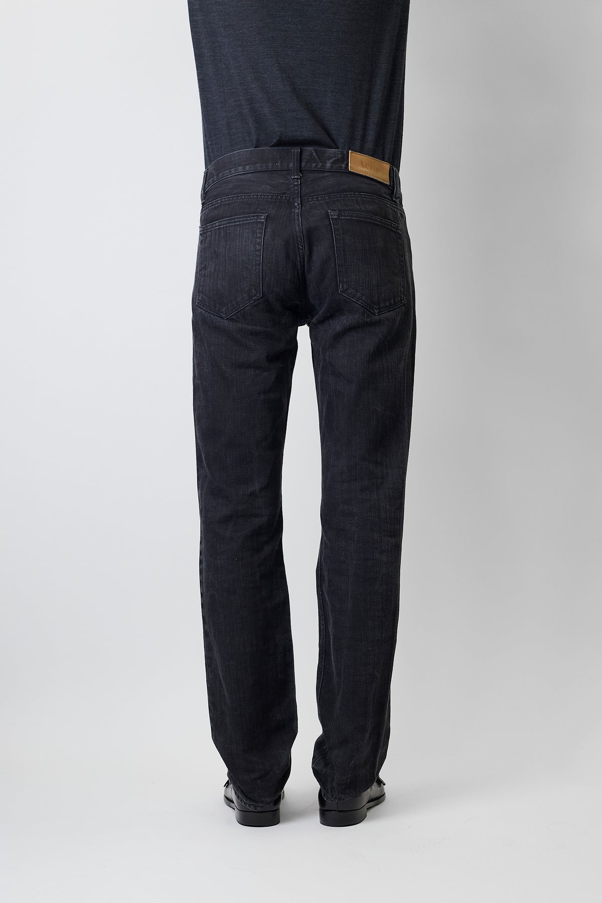ACNE BLACK DENIM MIC RAVEN PANTS