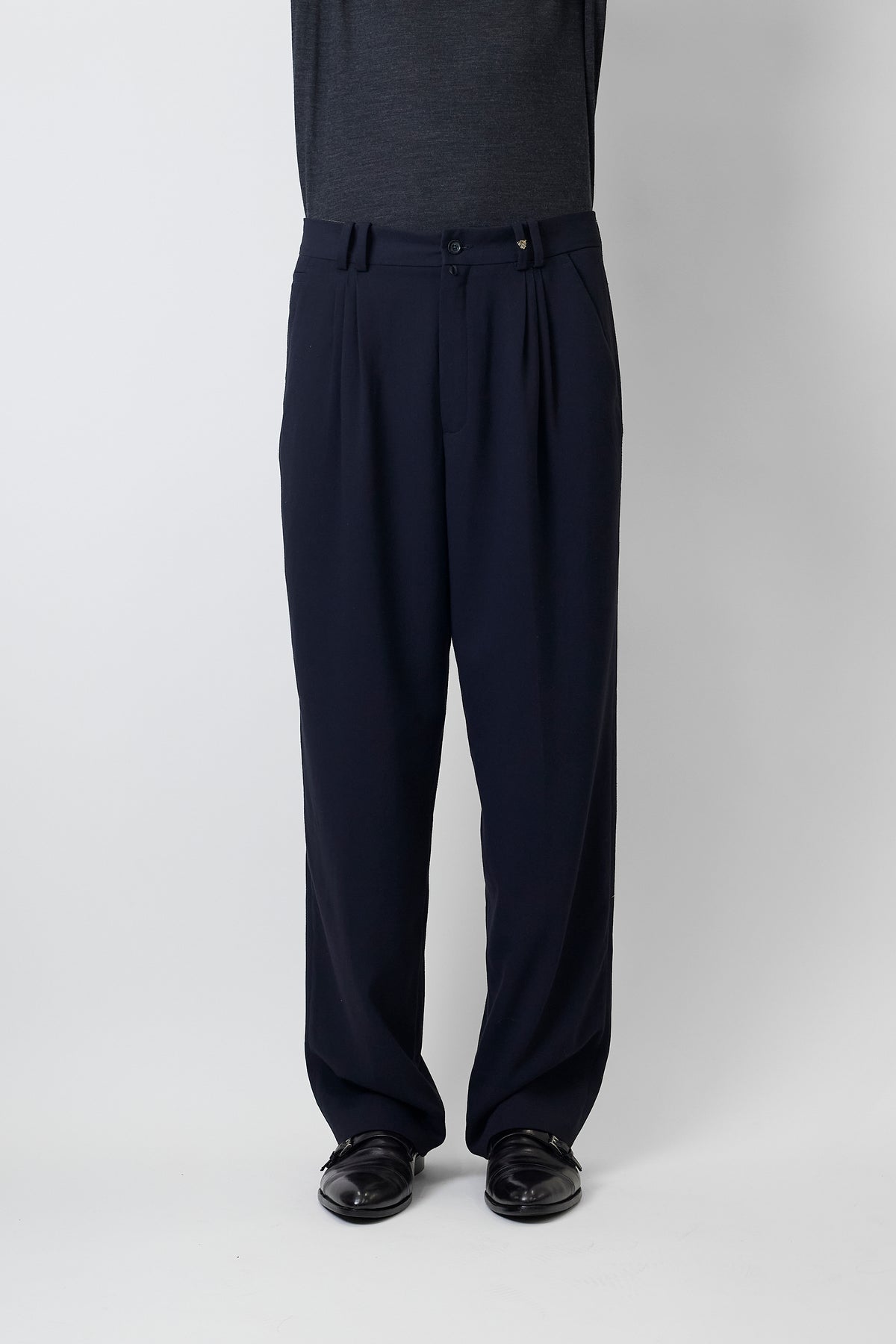CARAMELO NAVY WIDE PANTS MADE IN SPAIN