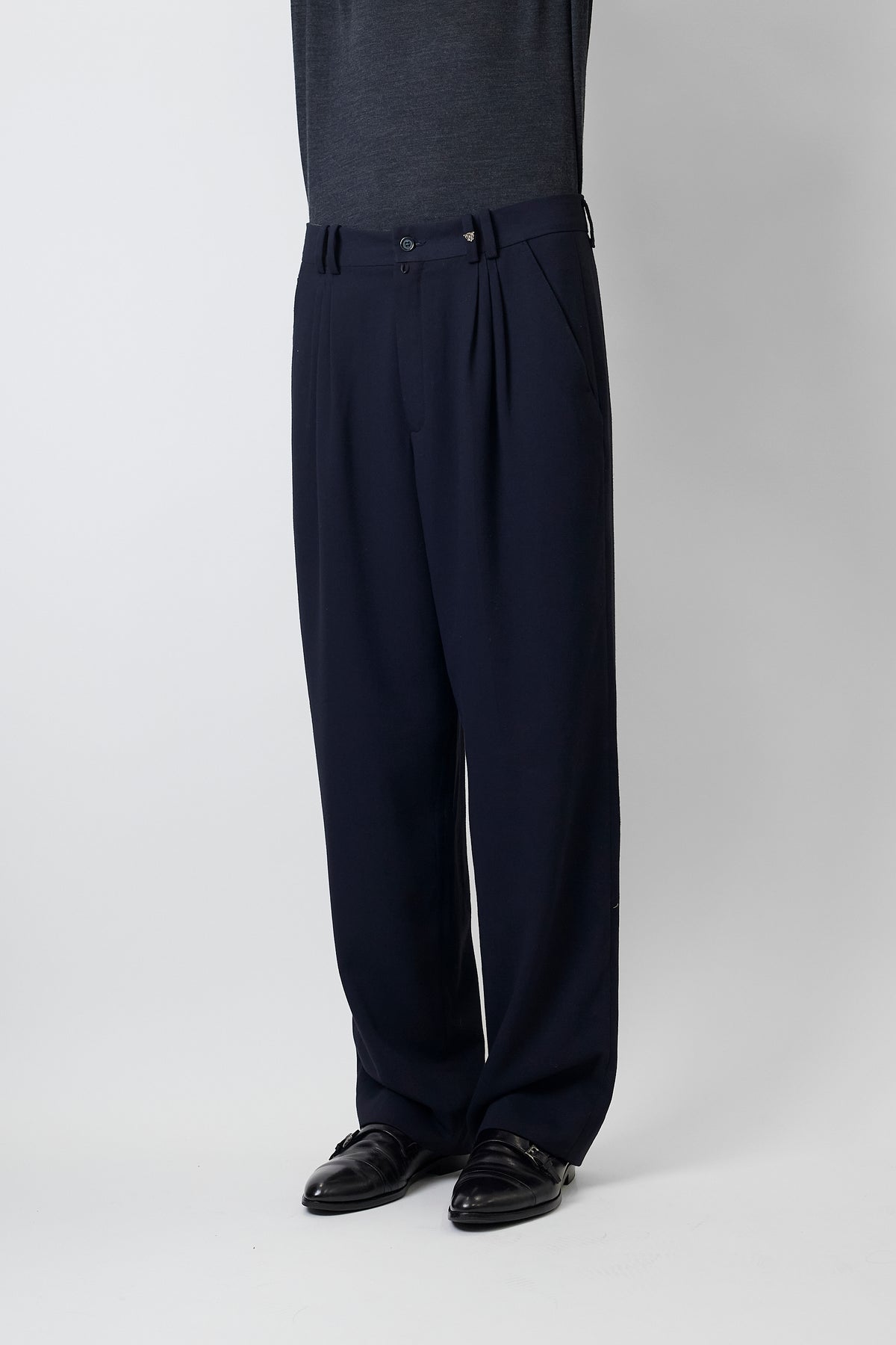 CARAMELO NAVY WIDE PANTS MADE IN SPAIN
