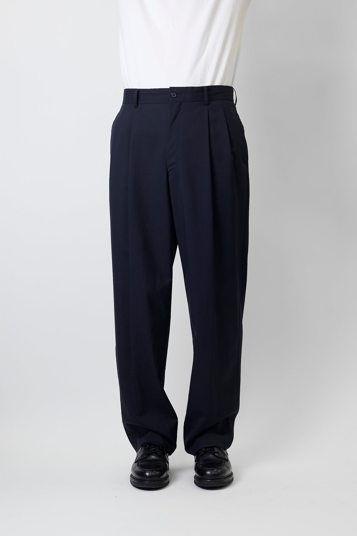 A.A.R BY YOHJI YAMAMOTO NAVY WOOL WIDE PANTS