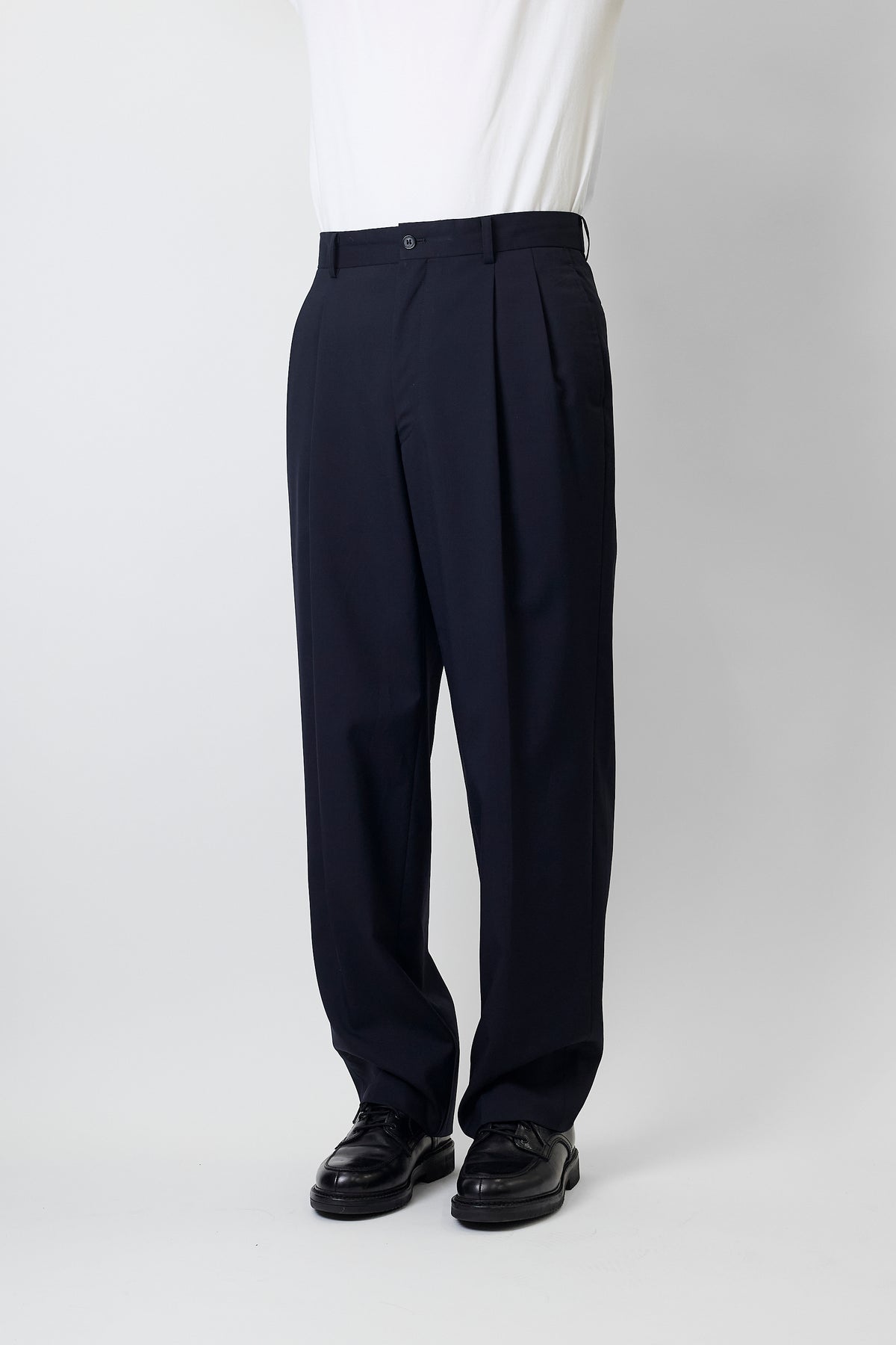 A.A.R BY YOHJI YAMAMOTO NAVY WOOL WIDE PANTS
