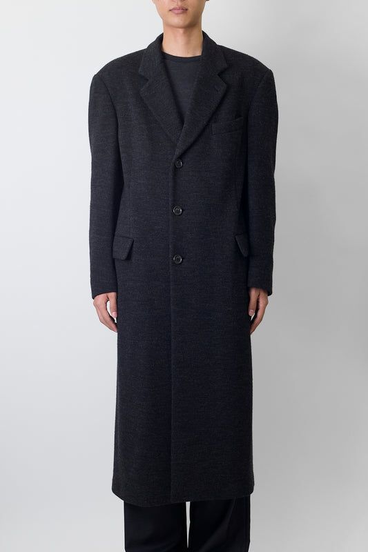 EMPORIO ARMANI  GRAY WOOL LONG COAT MADE IN ITALY