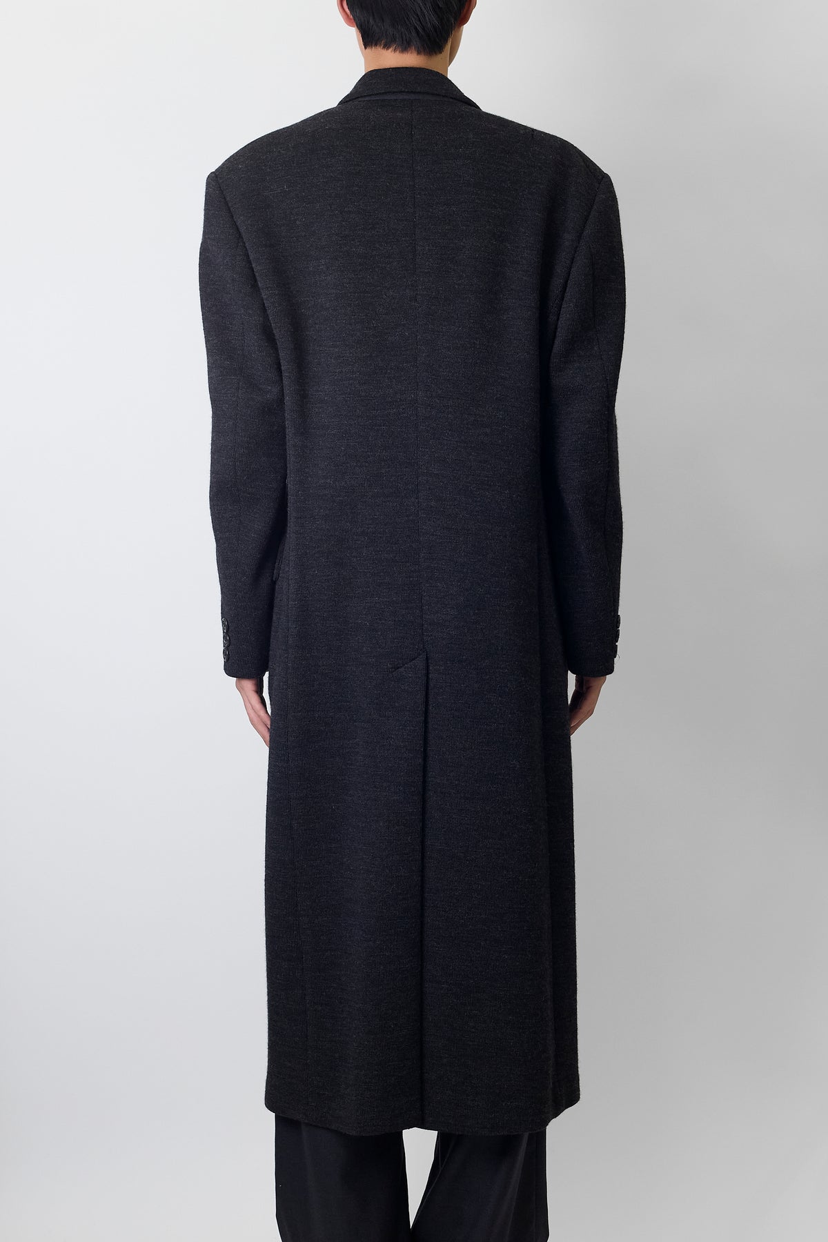 EMPORIO ARMANI  GRAY WOOL LONG COAT MADE IN ITALY