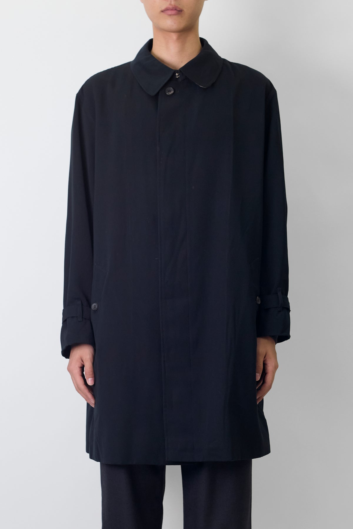 BURBERRY BLACK MATT COAT MADE IN SPAIN