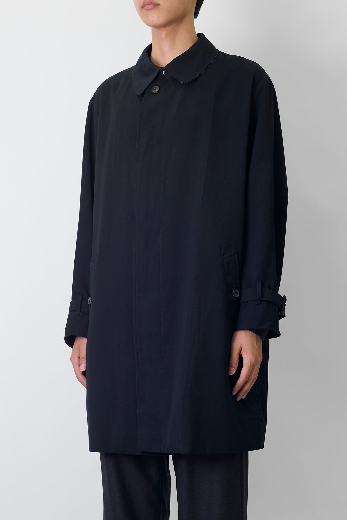 BURBERRY BLACK MATT COAT MADE IN SPAIN