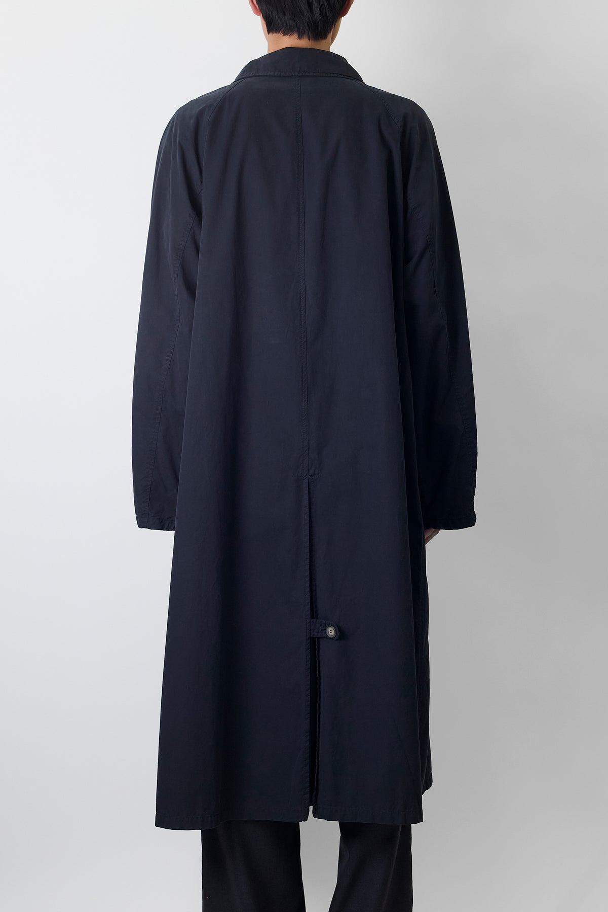 EMPORIO ARMANI FADED NAVY COTTON LONG COAT MADE IN ITALY