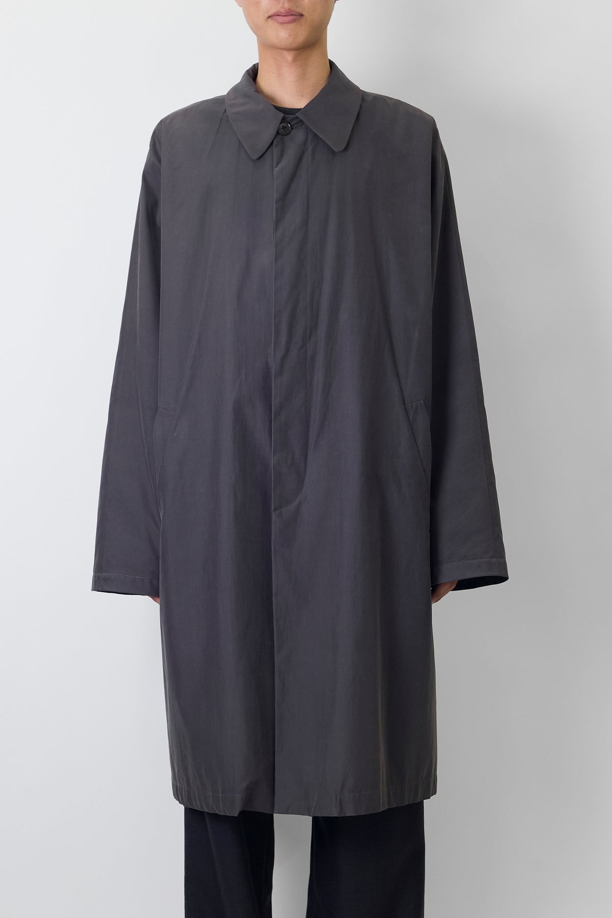 ADOLFO DOMINGUEZ PADDED GRAY LONG COAT MADE IN C.E.E
