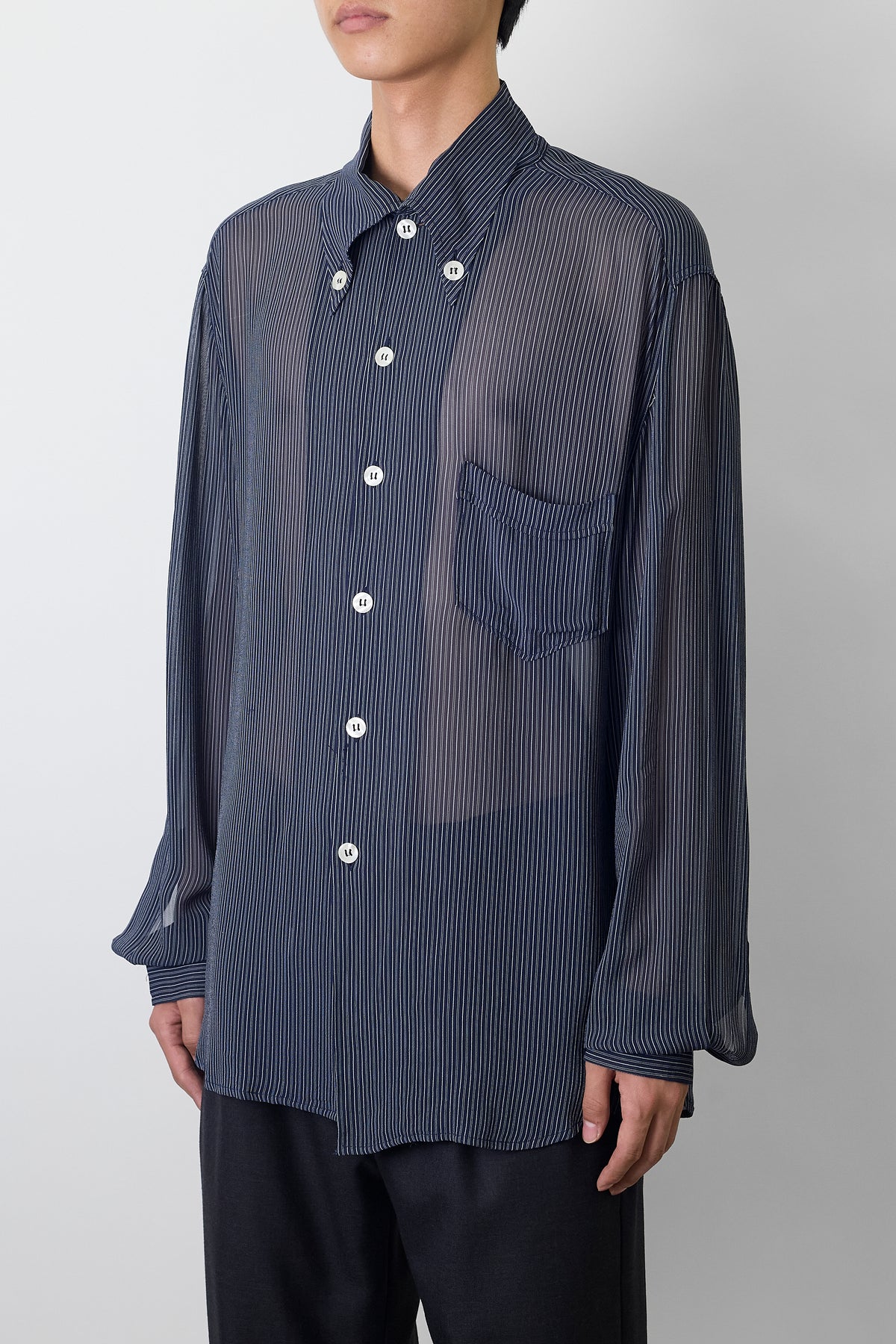 EMPORIO ARMANI NAVY VISCOSE SHIRT JACKET MADE IN ITALY