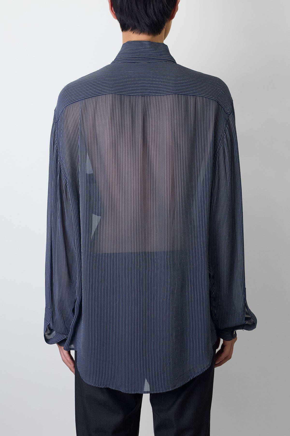 EMPORIO ARMANI NAVY VISCOSE SHIRT JACKET MADE IN ITALY