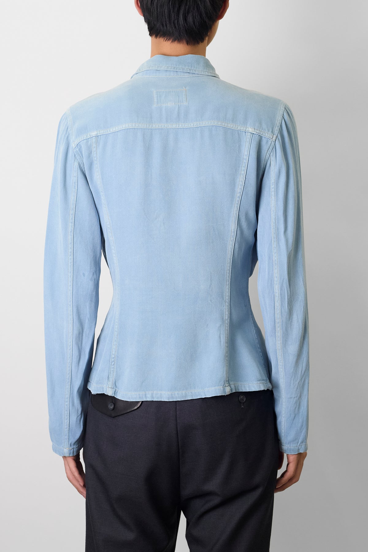 KENZO JEANS DESIGNED SKY BLUE DENIM SHIRT MADE IN FRANCE