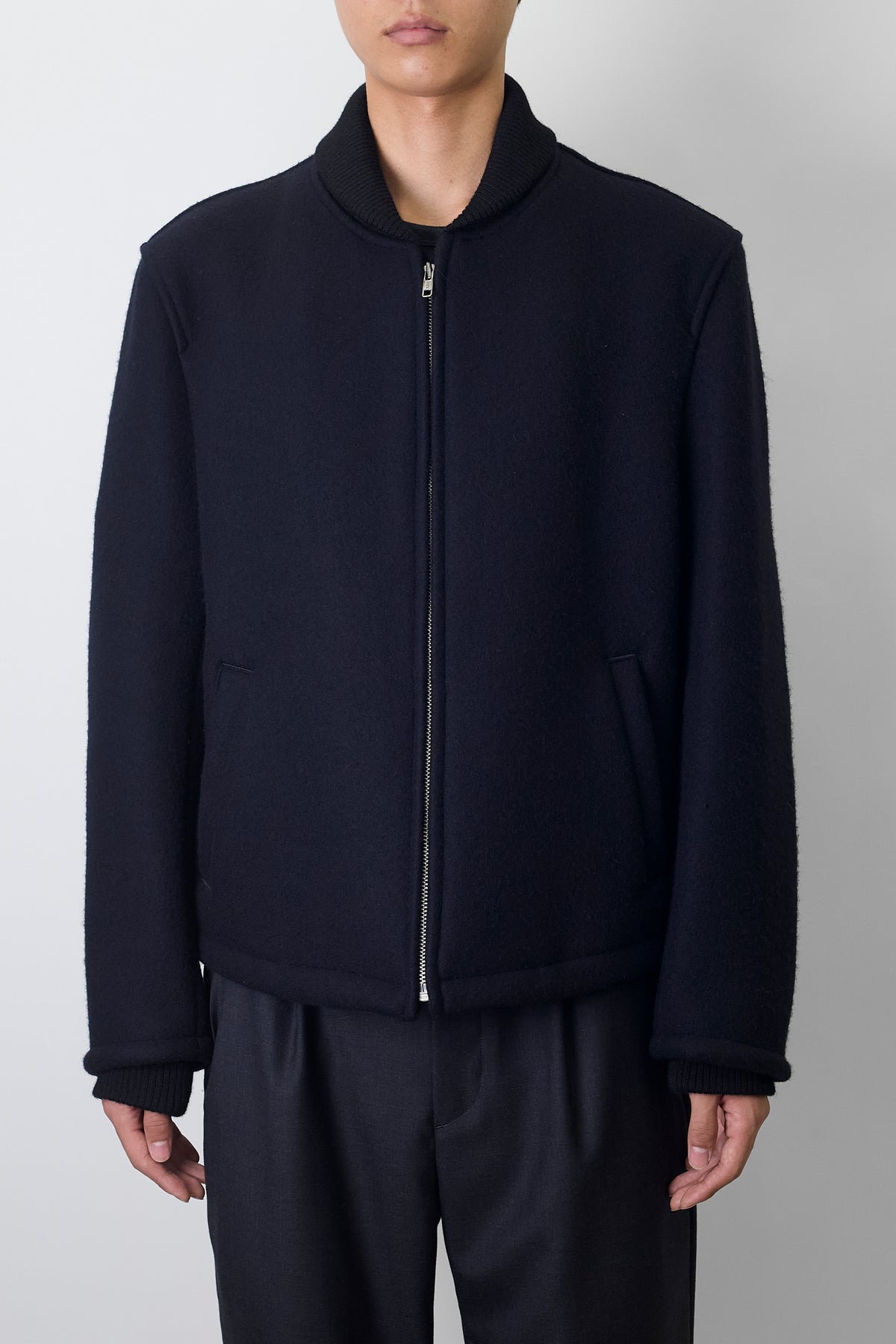 COMME DES GARCONS HOMME BLACK WOOL MELTON SHORT JACKET