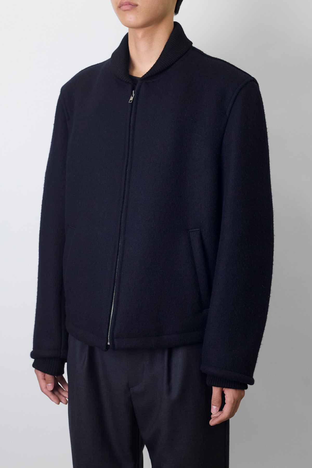 COMME DES GARCONS HOMME BLACK WOOL MELTON SHORT JACKET