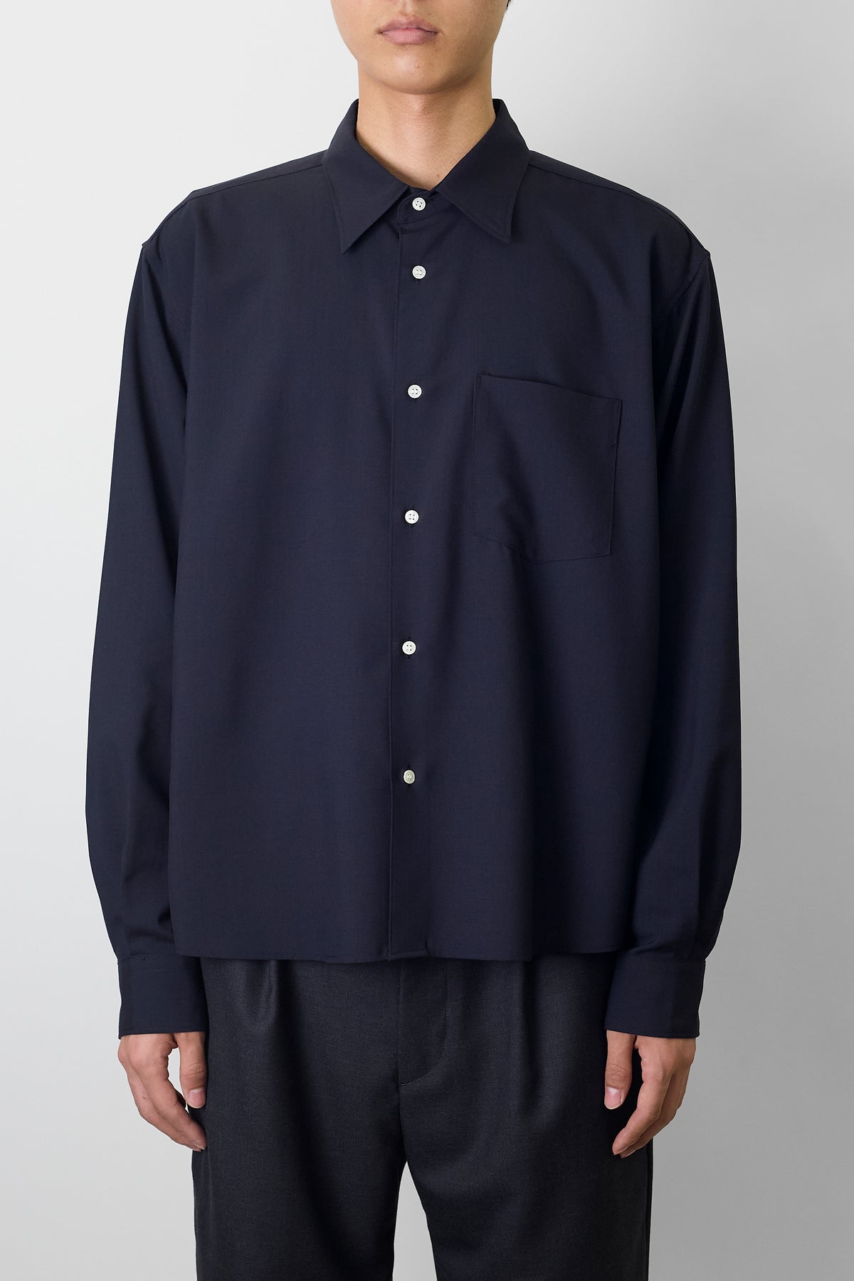 NTRUL CLASSIC WOOL SHIRT NAVY