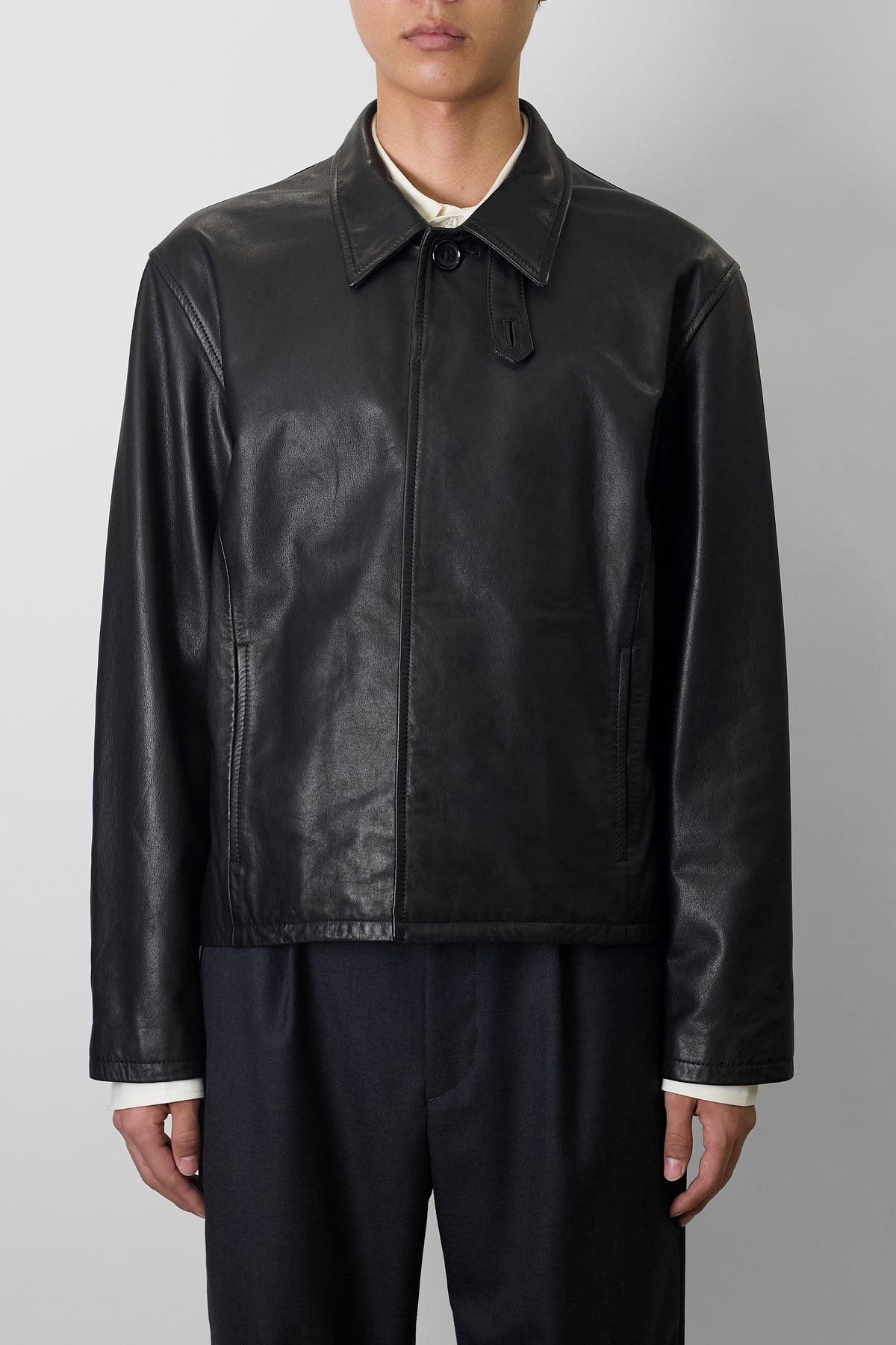NTRUL MINIMAL LEATHER JACKET BLACK