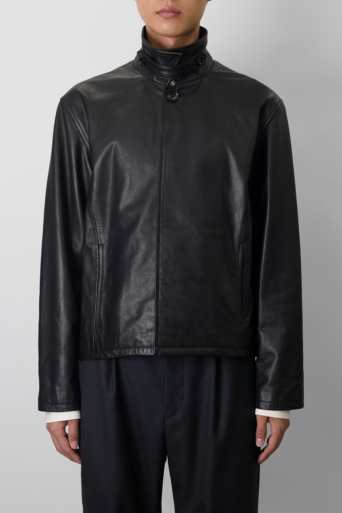 NTRUL MINIMAL LEATHER JACKET BLACK